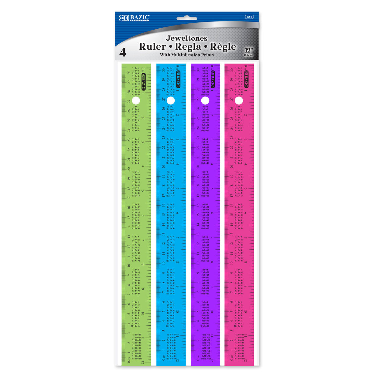 BAZIC 12 in Ruler with Multiplication Tables