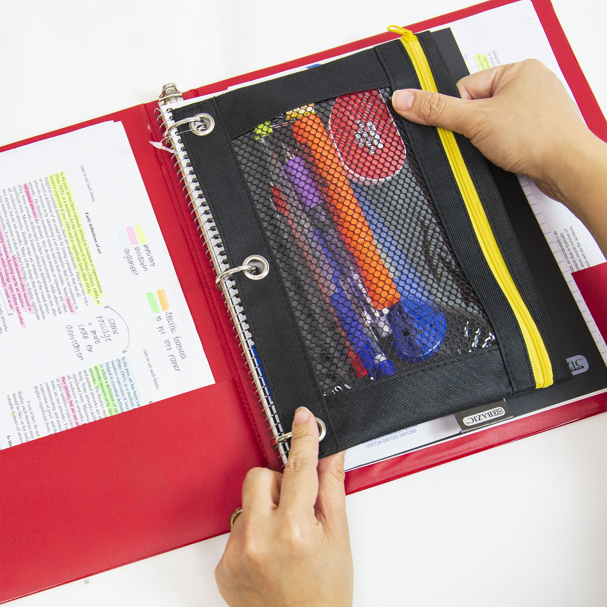 1.5 in Assorted Color 3-Ring Binder, 2 Pockets