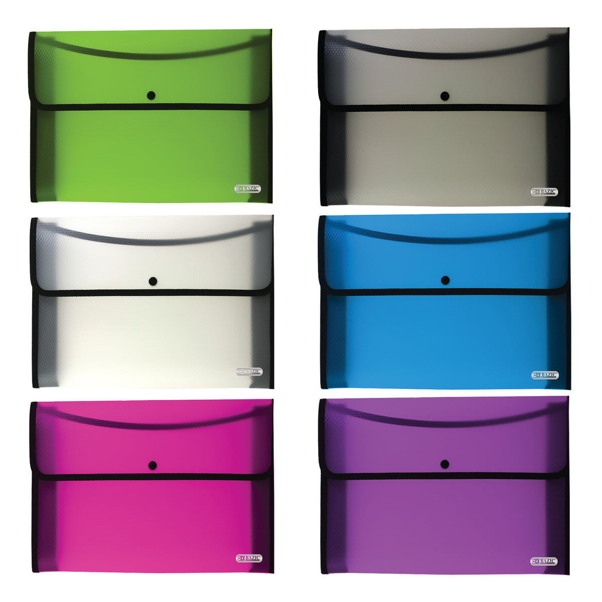 Square Flap Document Holder, A4/Letter Size, Assorted Colors