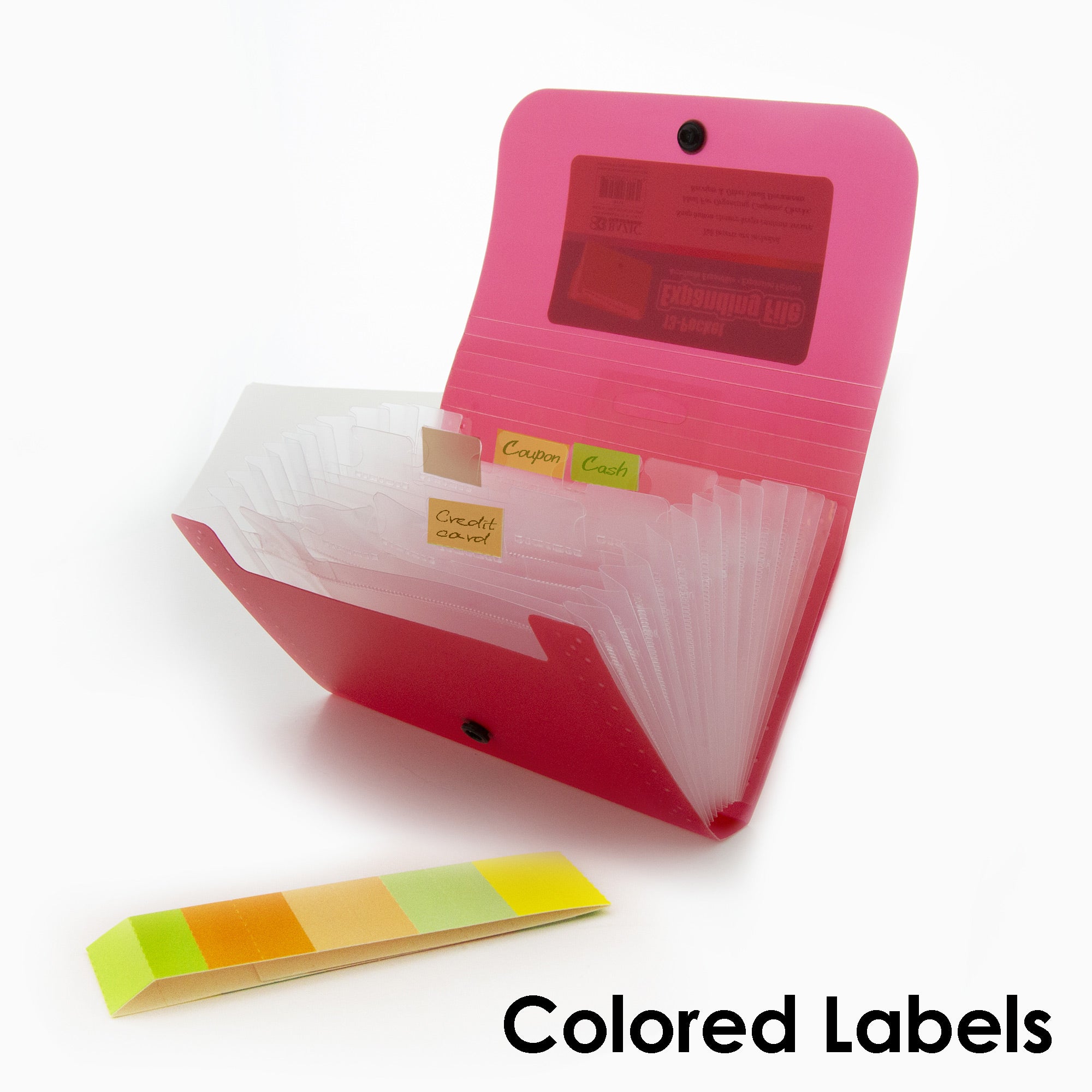 Coupon Organizer, 13 Pockets, 7" x 4-5/8", Assorted
