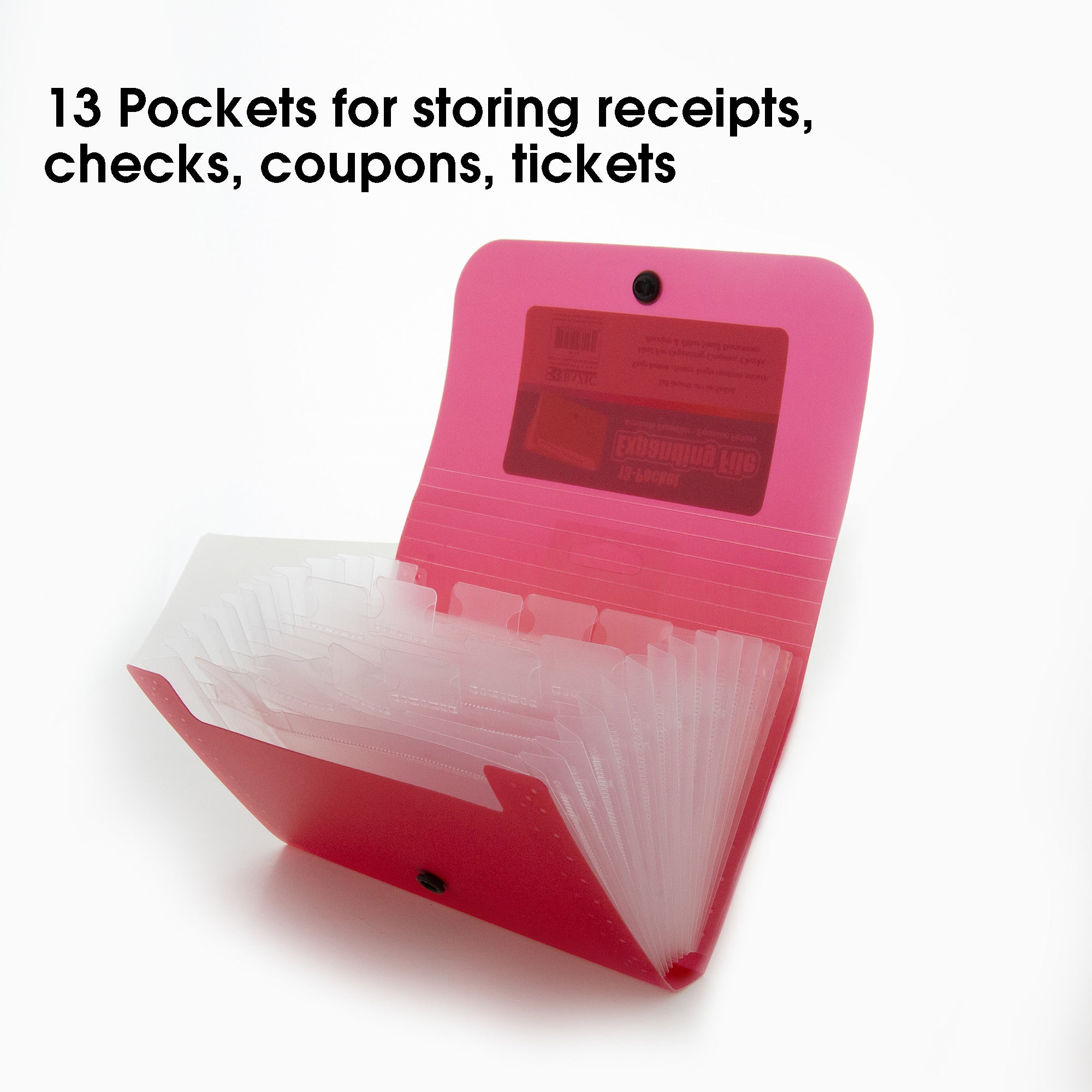 Coupon Organizer, 13 Pockets, 7" x 4-5/8", Assorted