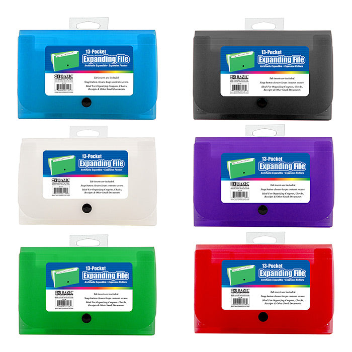 13-Pockets Coupon/Personal Check Size Expanding File