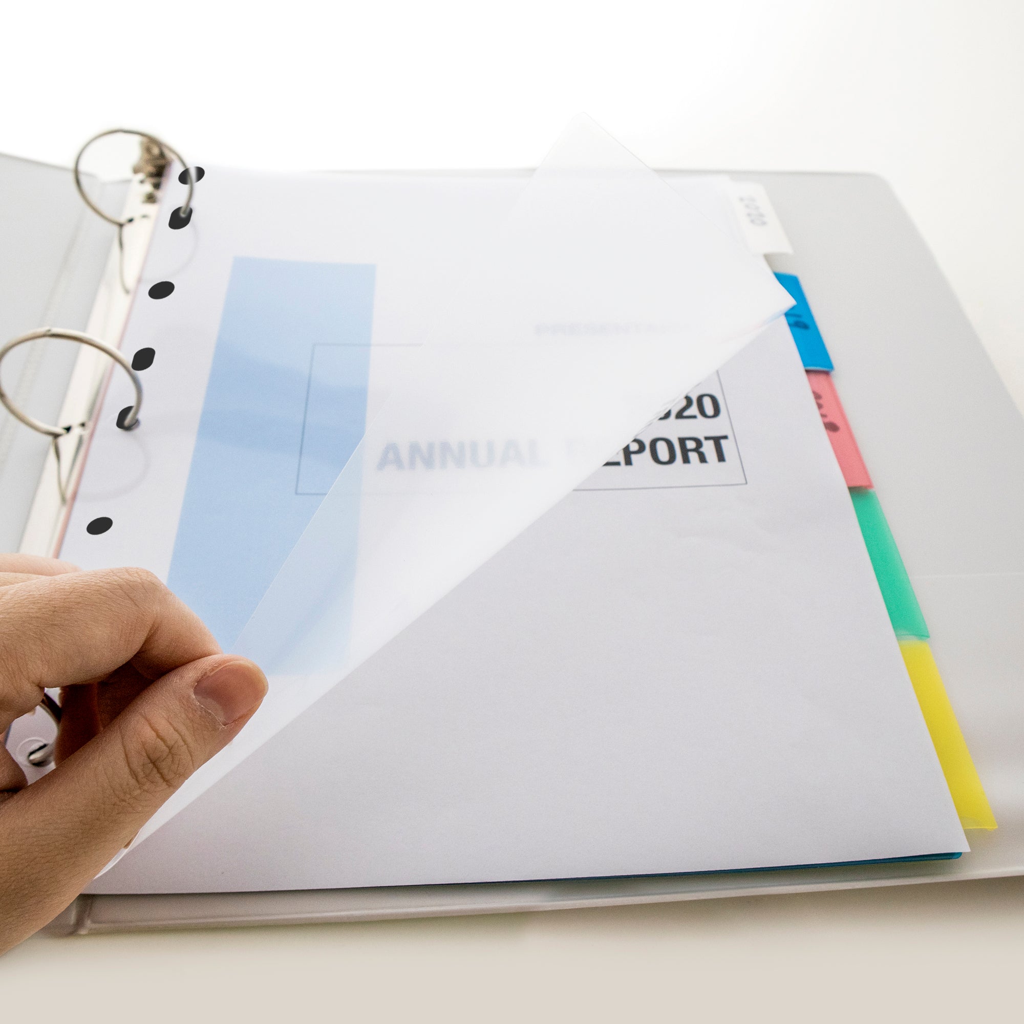 Binder Dividers with Tabs, 5-Tab Insertable Plastic, 11-Hole