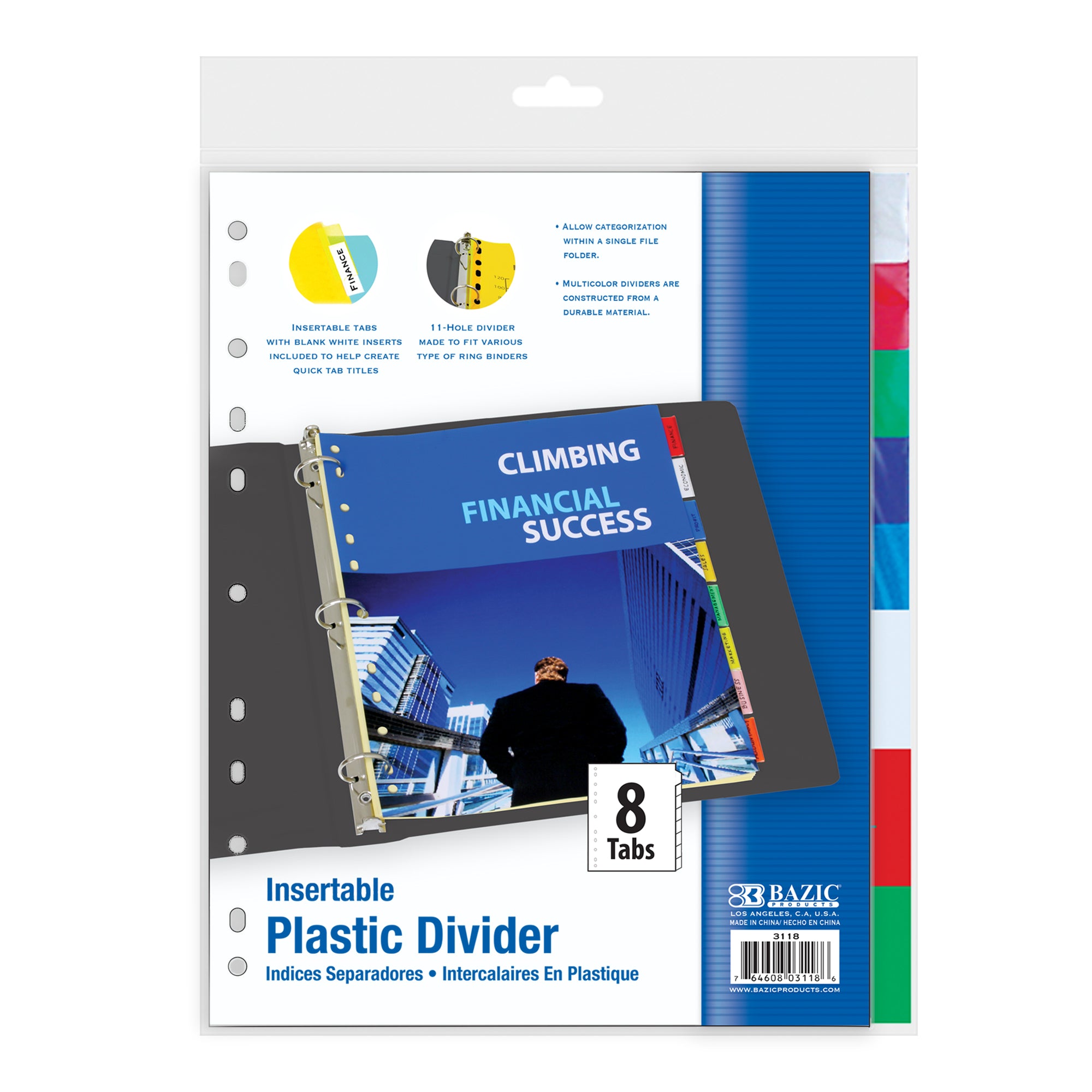 Insertable Plastic Divider, 8 Tabs