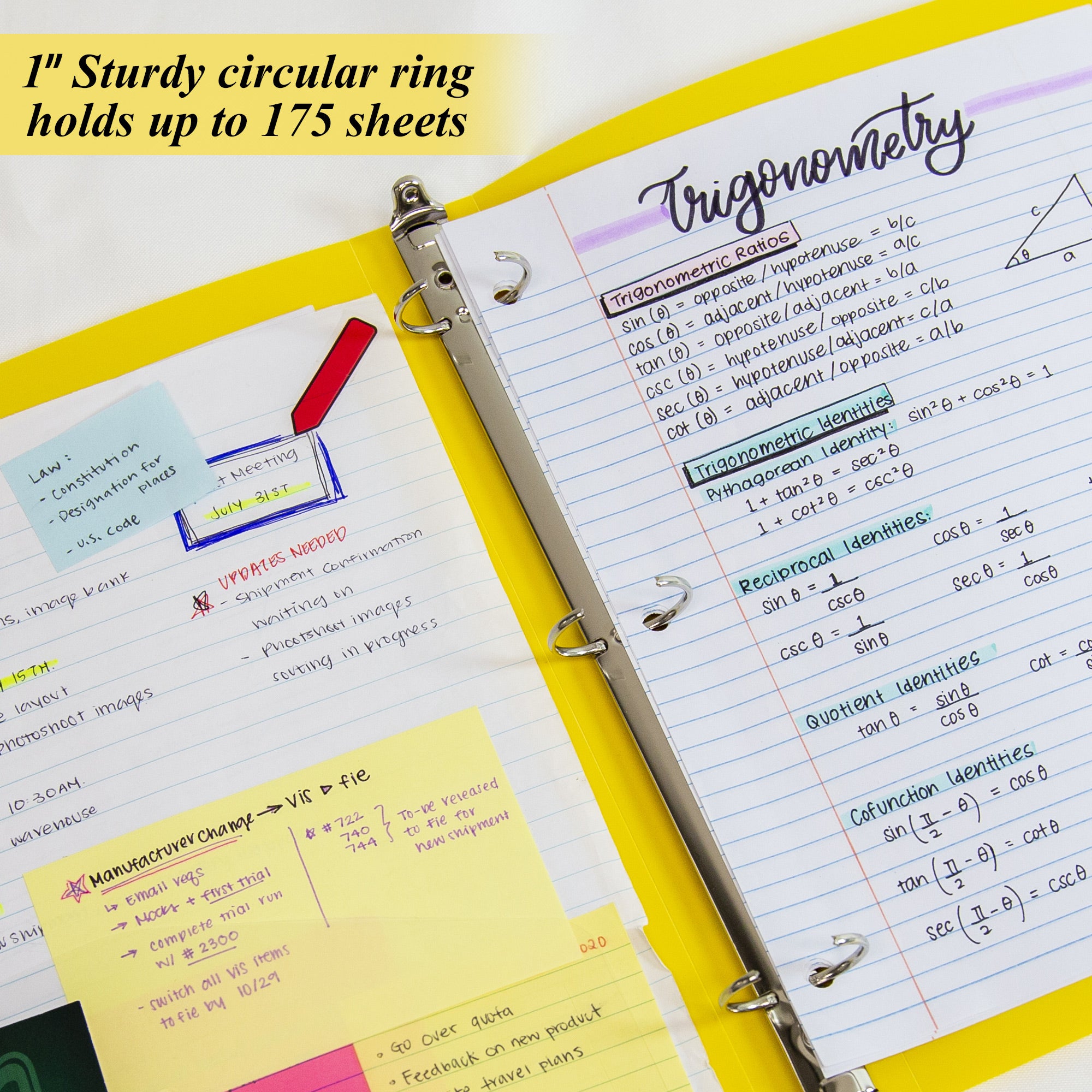 1" Swirl Poly 3-Ring Binder, 1 Pocket