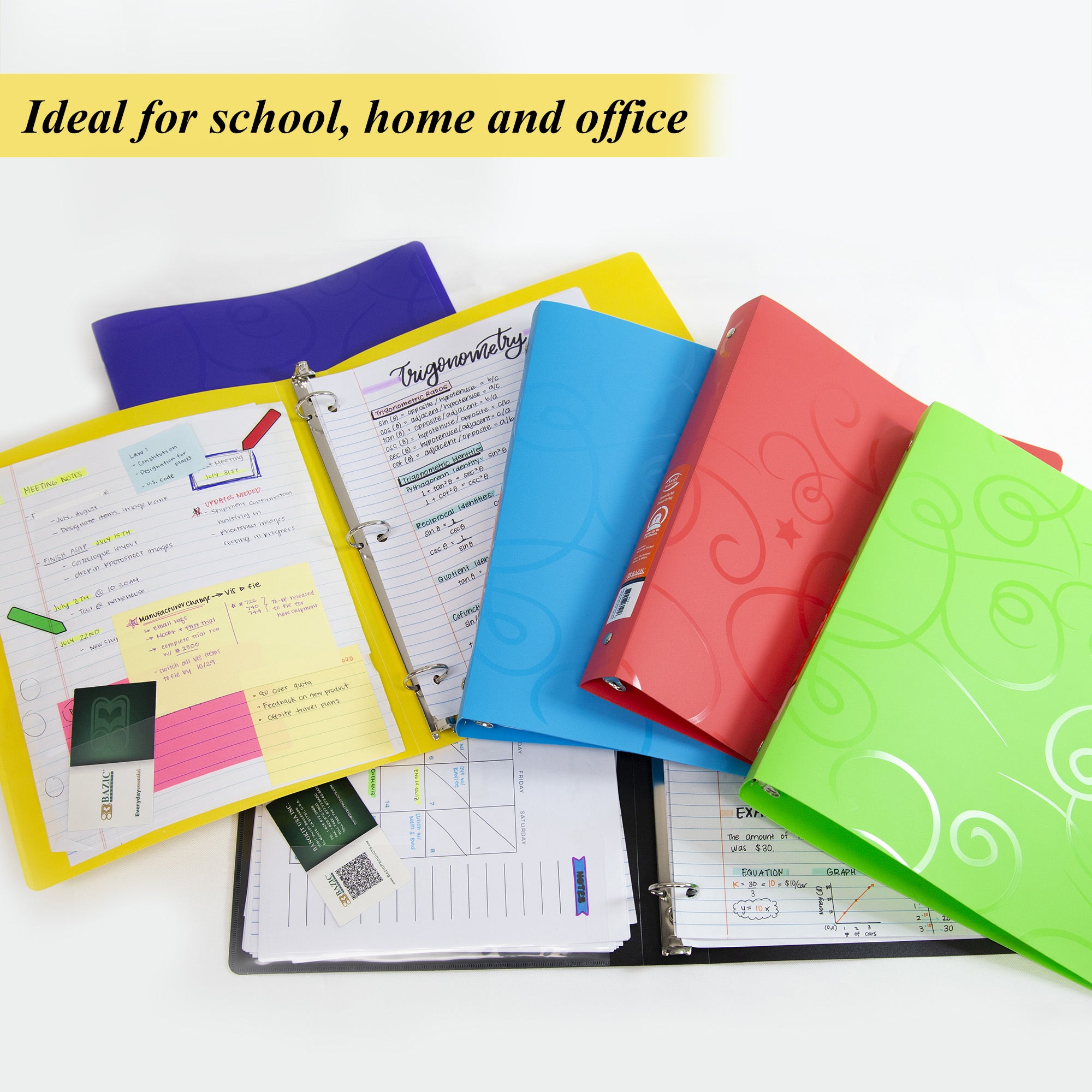 1" Swirl Poly 3-Ring Binder, 1 Pocket