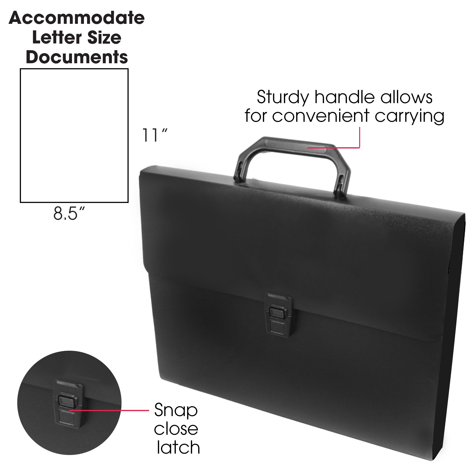 Black Document Case w/ Handle, A4/Letter Size – BAZIC Store