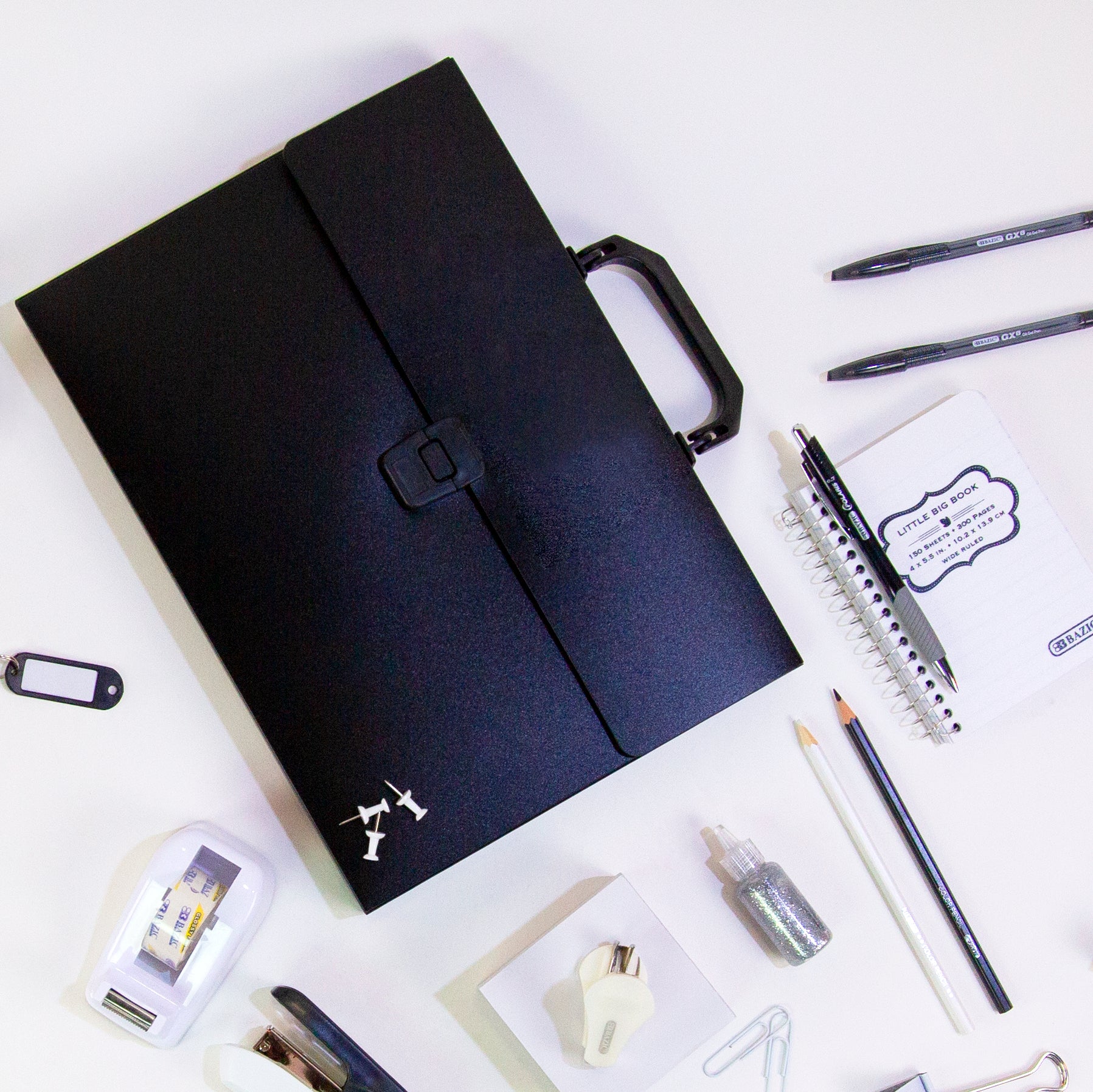 Document Holder, Letter Size, Handle, Snap Closure