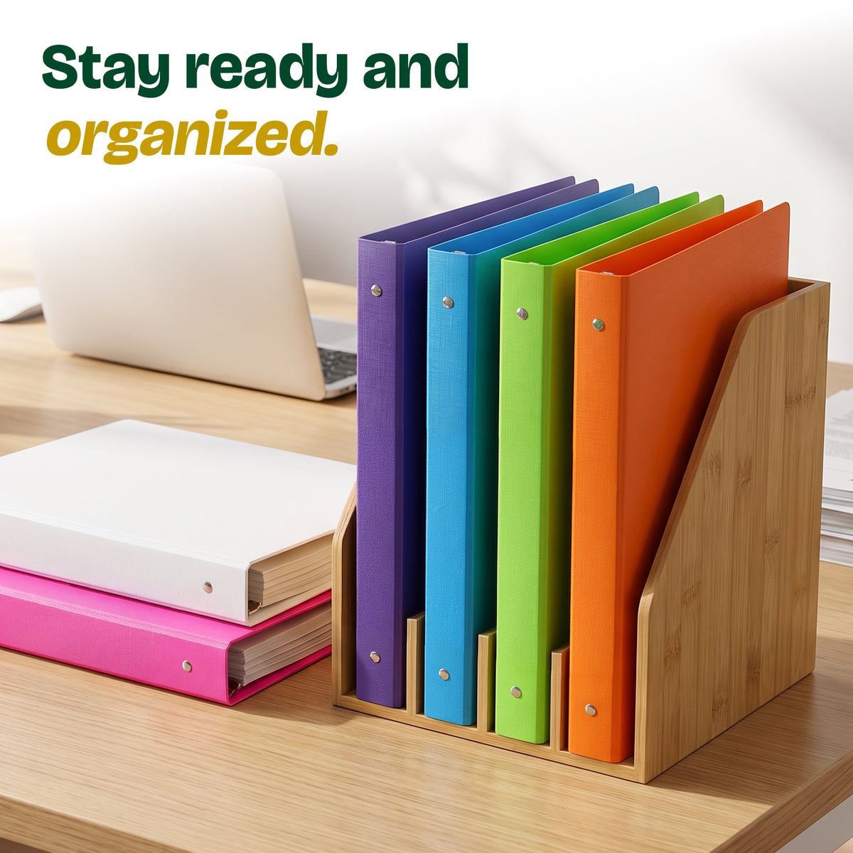 1" Bright Color Poly 3-Ring Binder, 1 Pocket