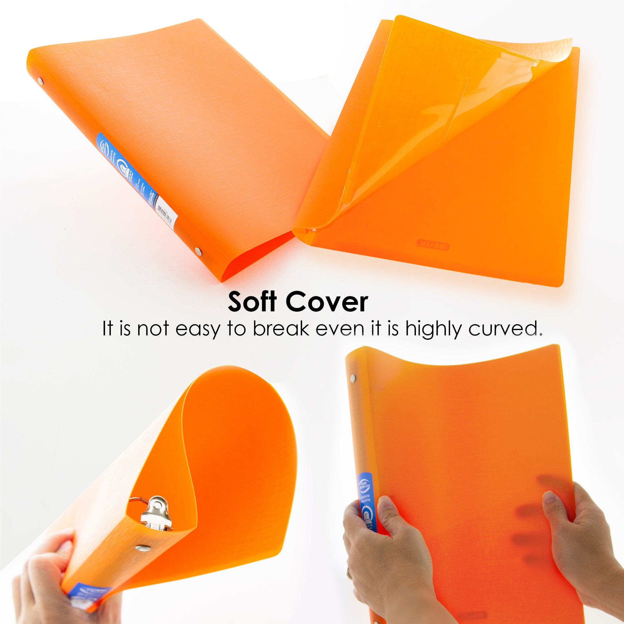 1 in Bright Color 3-Ring Binder, Durable Poly Cover