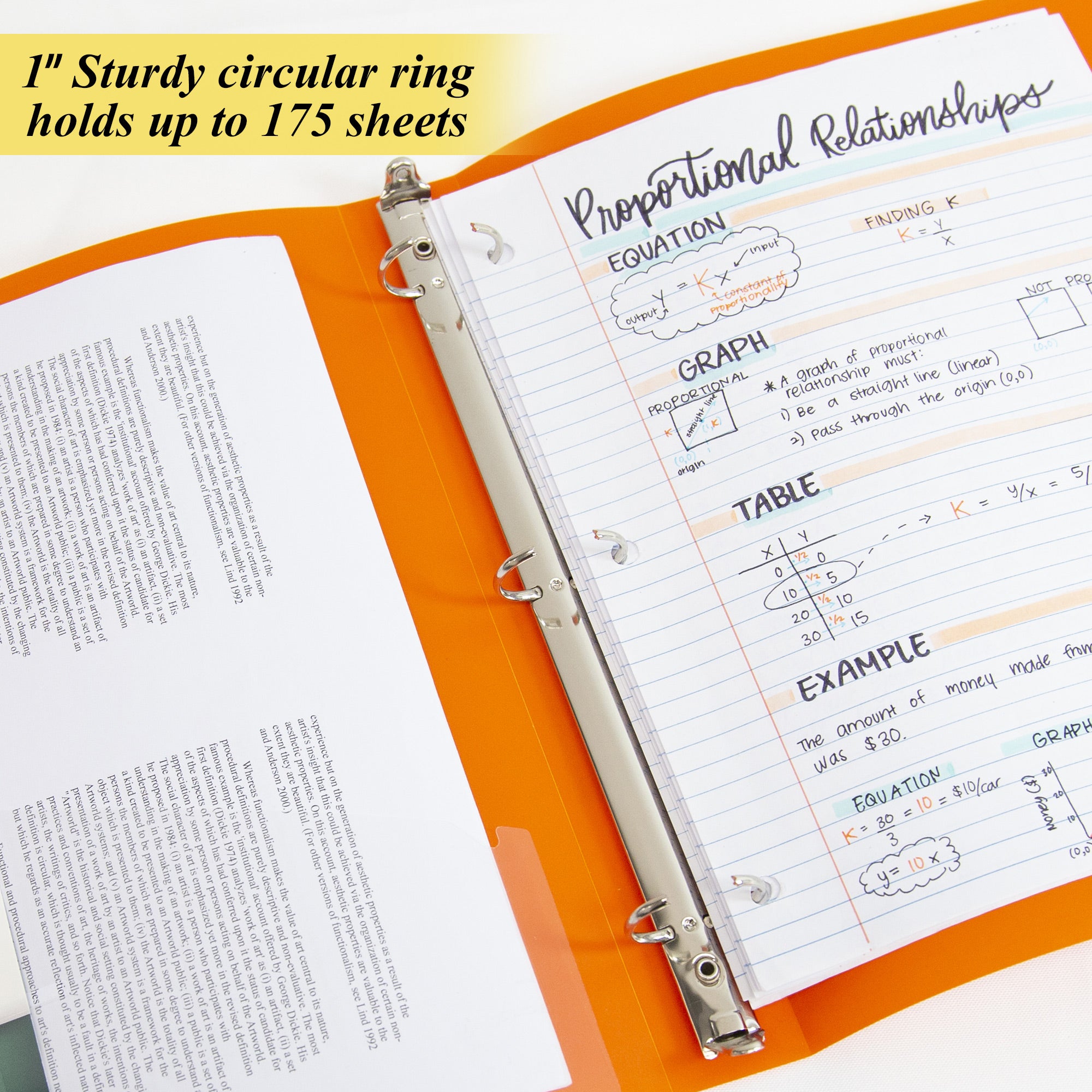 1 in Bright Color 3-Ring Binder, Durable Poly Cover