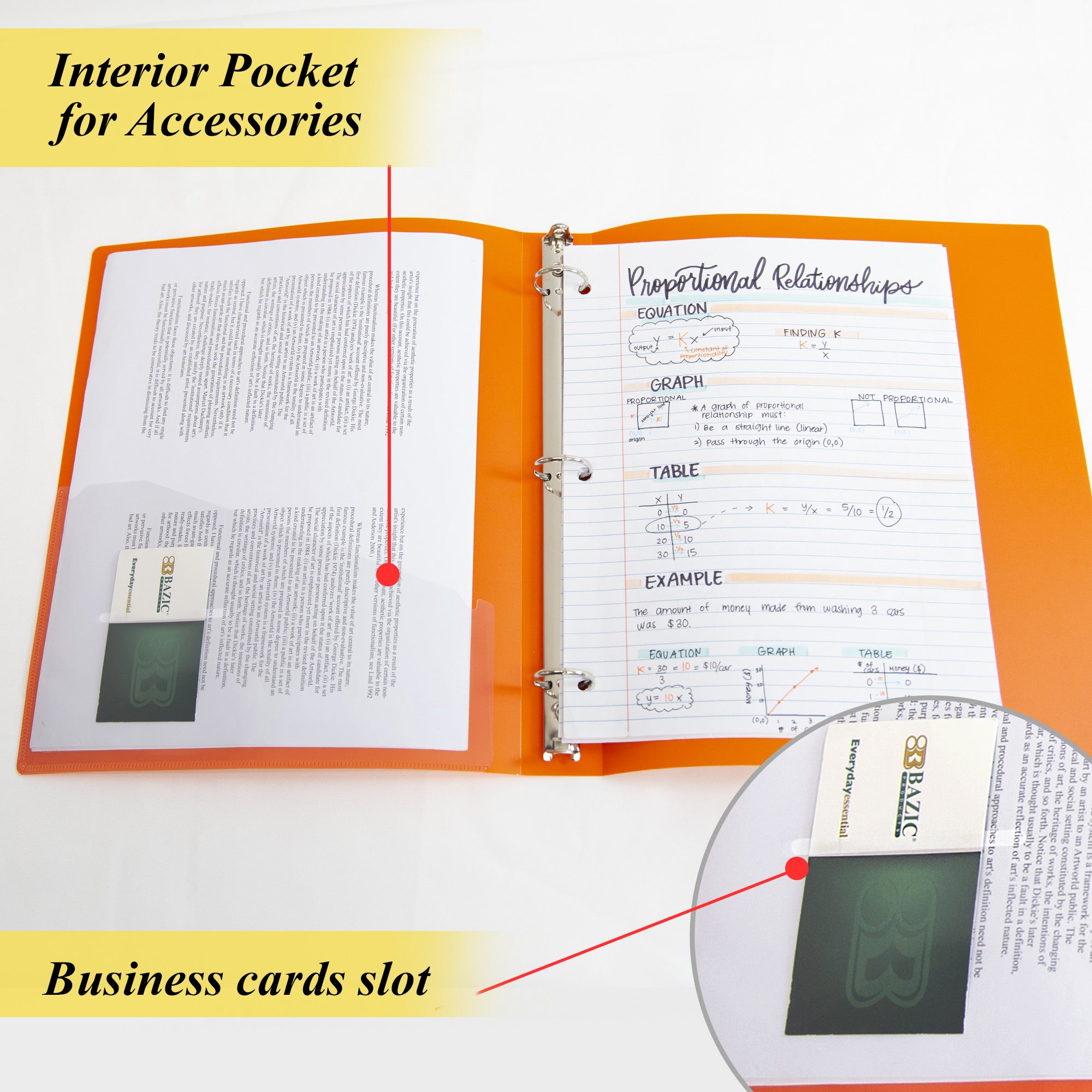 1 in Bright Color 3-Ring Binder, Durable Poly Cover