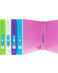 1" Bright Color Poly 3-Ring Binder w/ Pocket