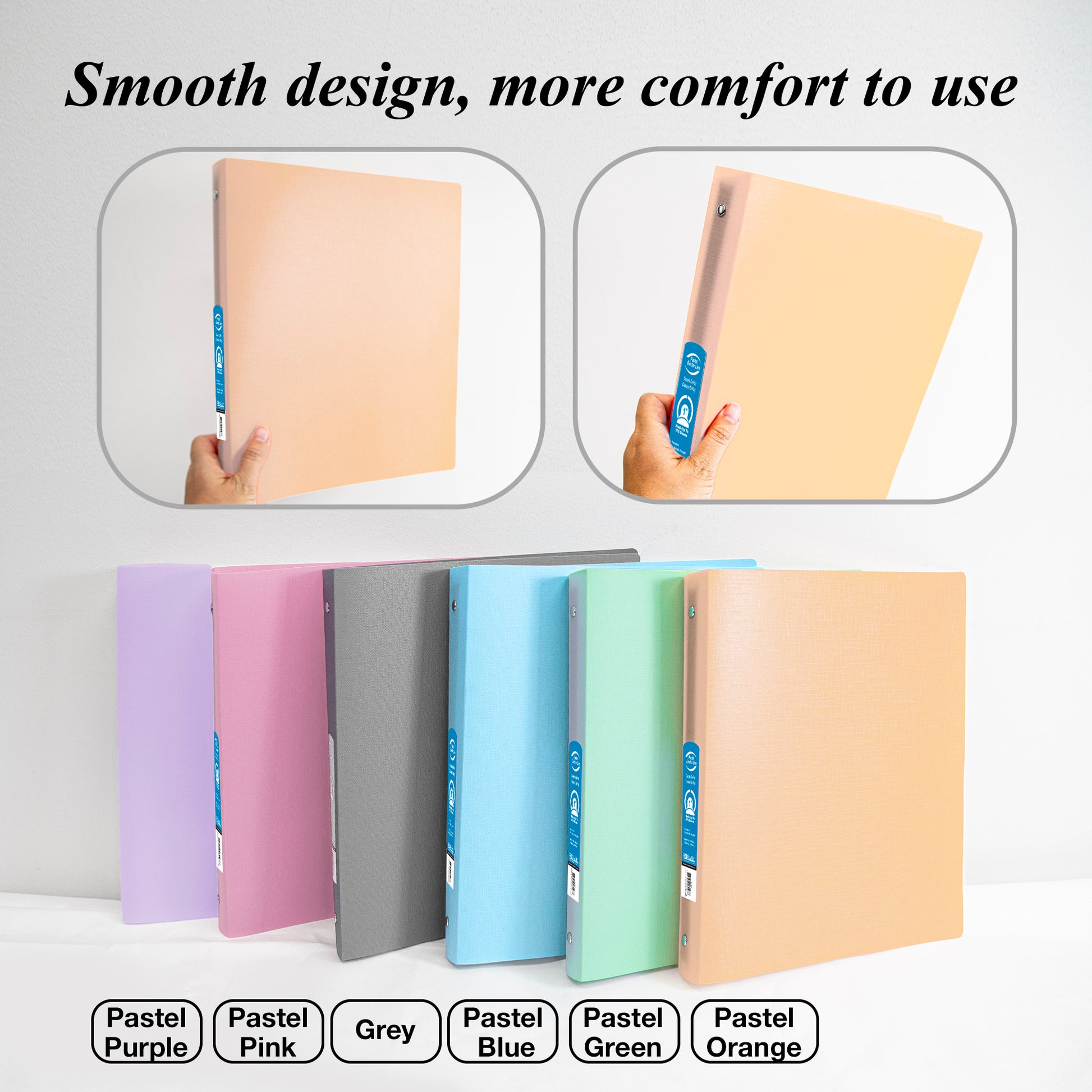 1" Pastel Color Poly 3-Ring Binder w/ Pocket 1" Pastel Color Poly 3-Ring Binder w/ Pocket