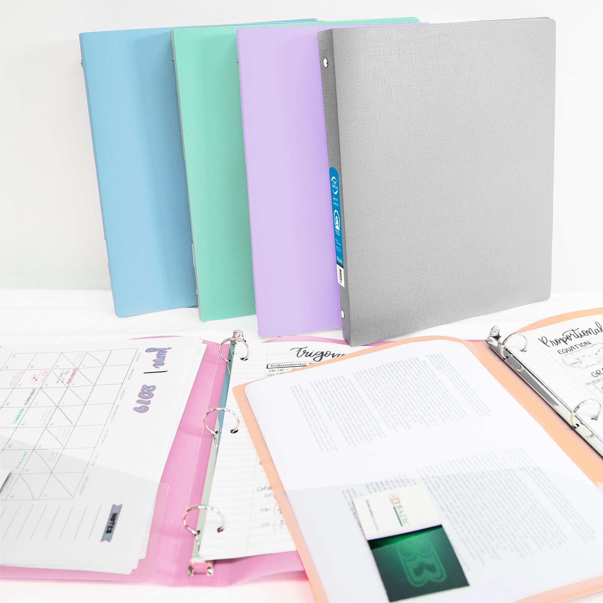 1&quot; Pastel Color Poly 3-Ring Binder w/ Pocket
