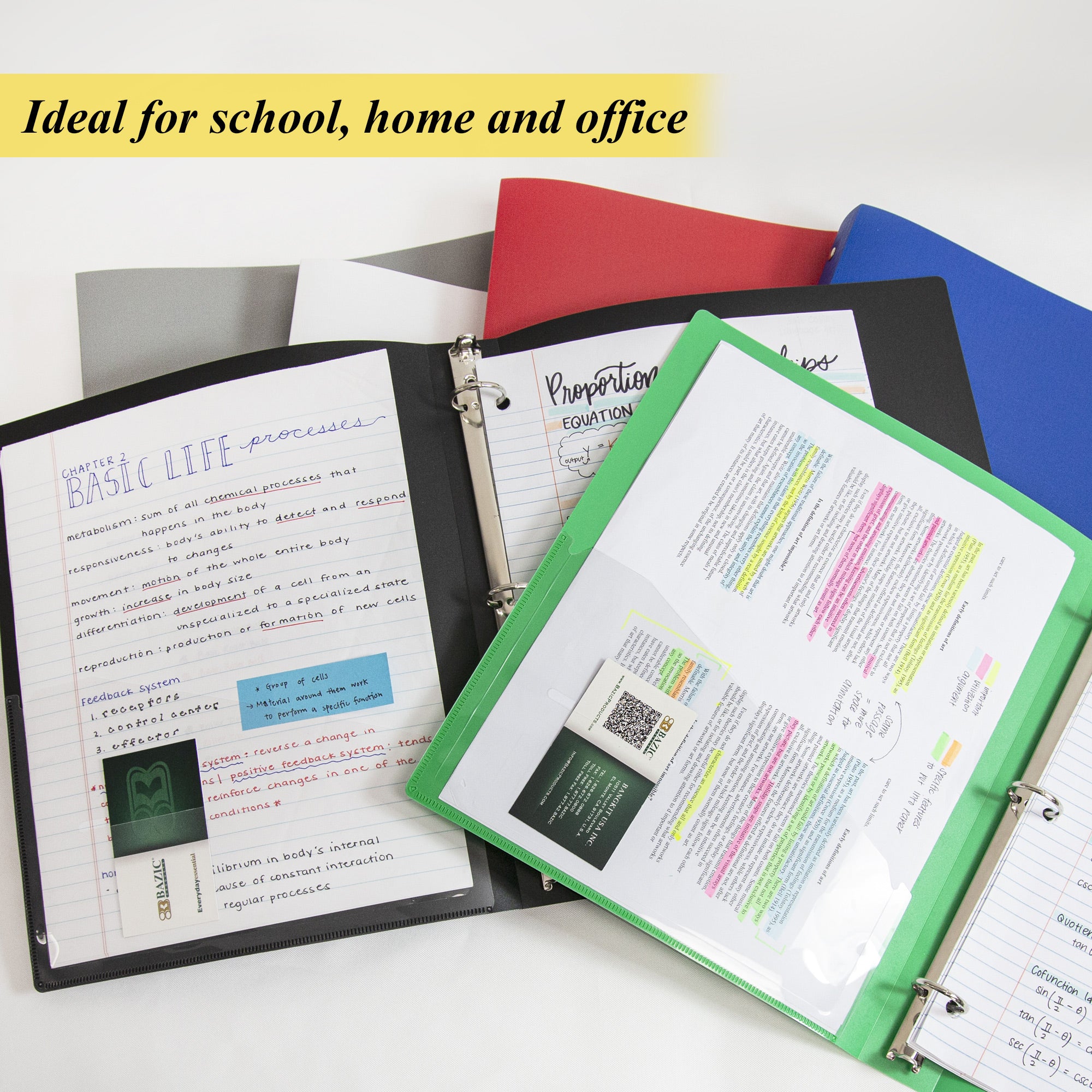 1" Classic Color Poly 3-Ring Binder, 1 Pocket