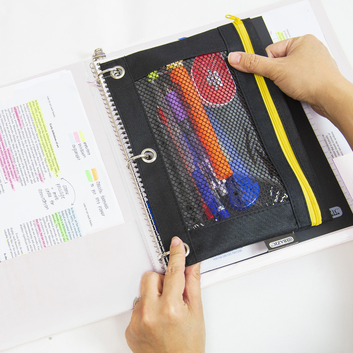 1" White 3-Ring Binder, Round Ring, 2 Pockets