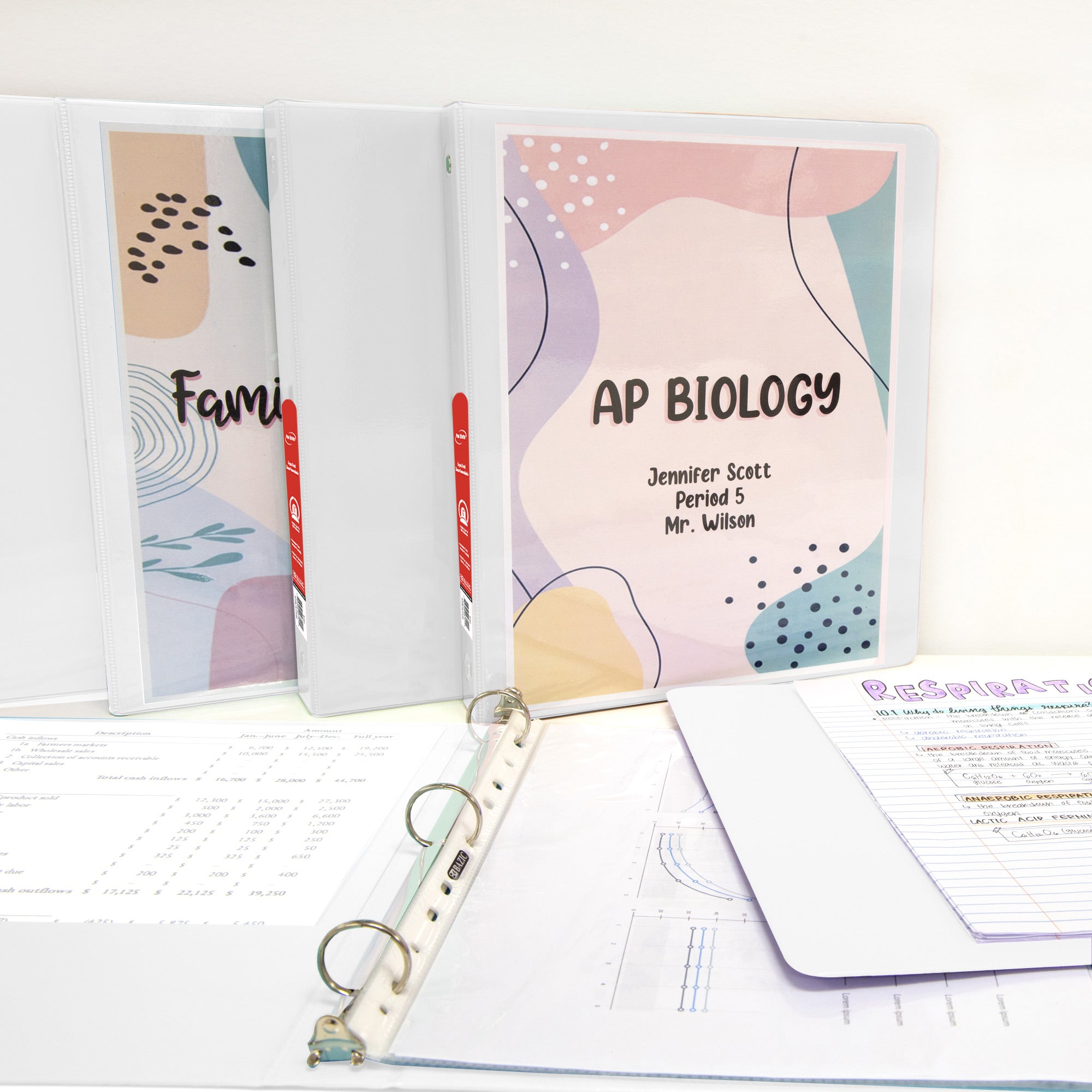 0.5 Inch Binder, White View Binder, 3 Ring, Holds 100 Sheets
