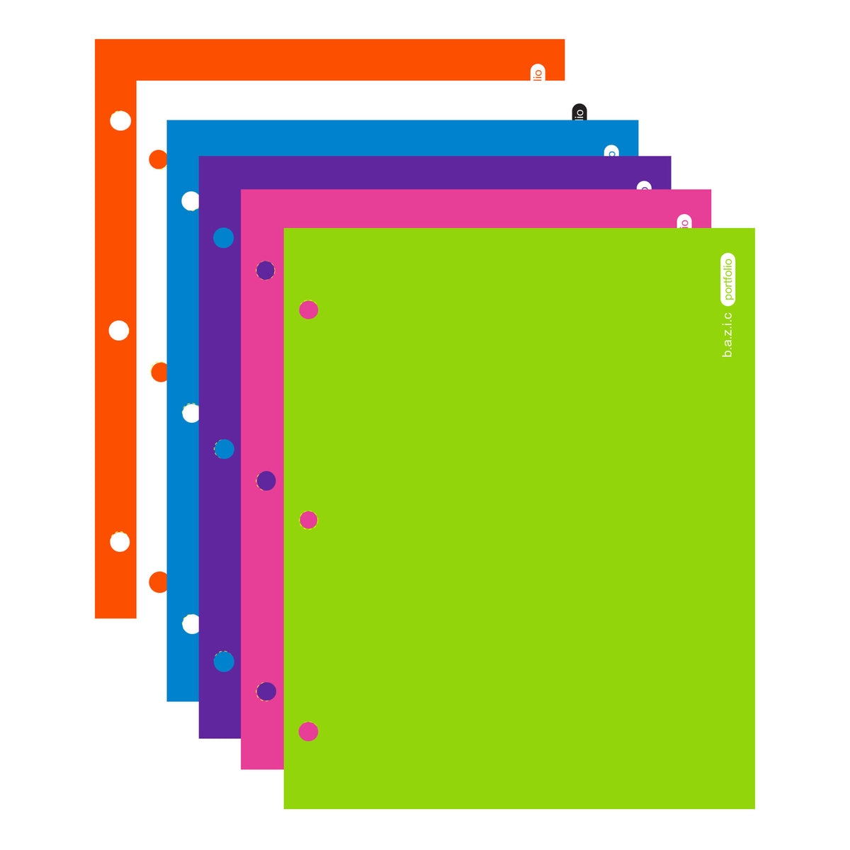 BAZIC Glossy Laminated Bright Paper 2-Pocket Folder
