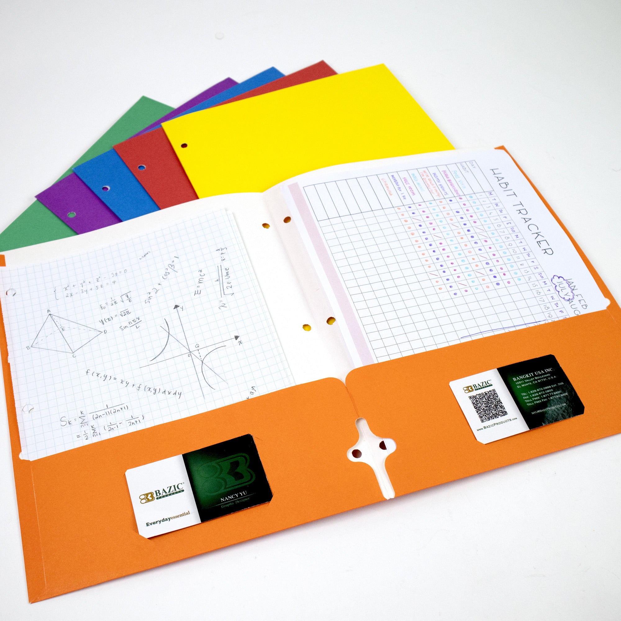 Pocket Folders, 2 Pocket Folders With Prongs, Assorted