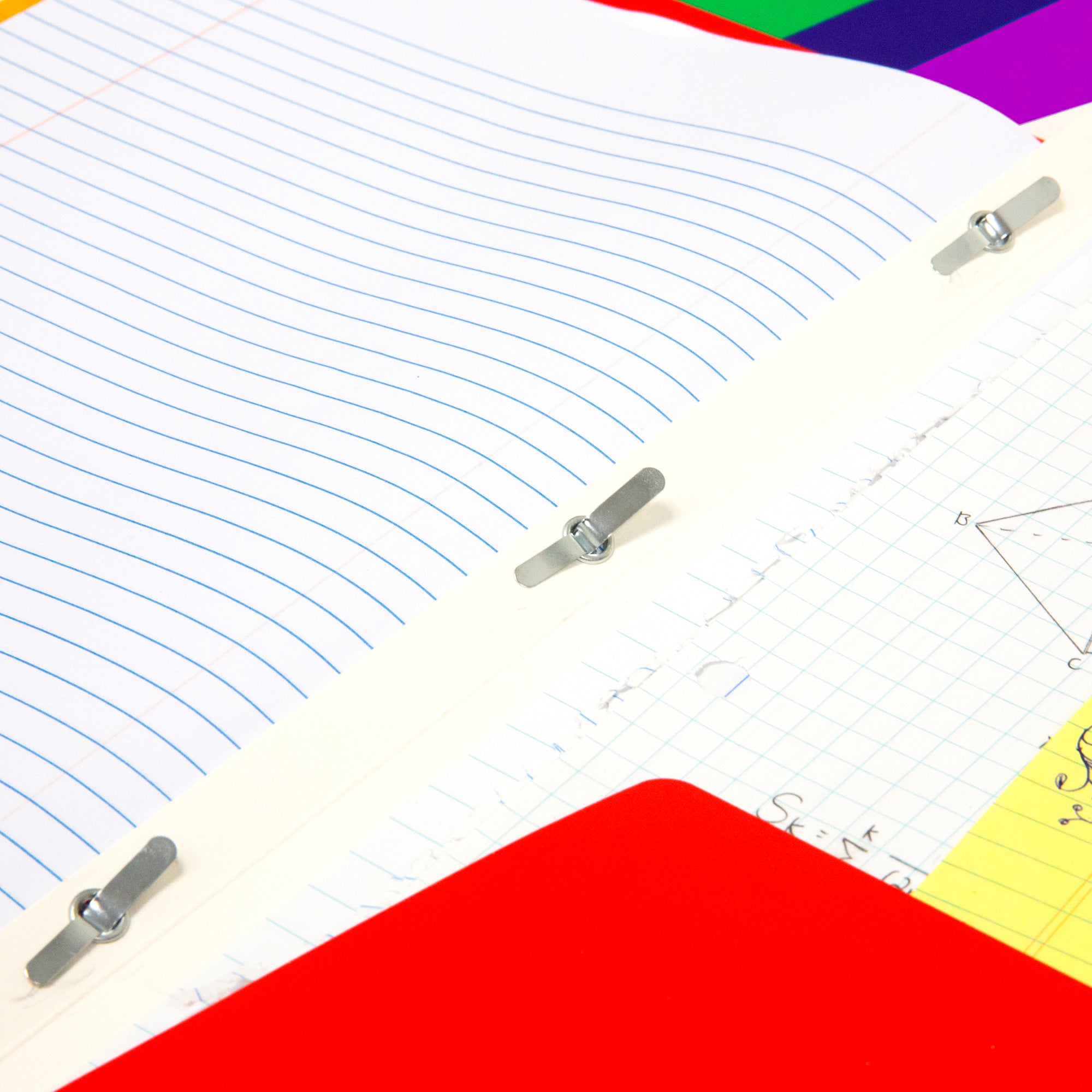 Assorted Color Paper 2-Pocket Folder with 3-Prong Fasteners