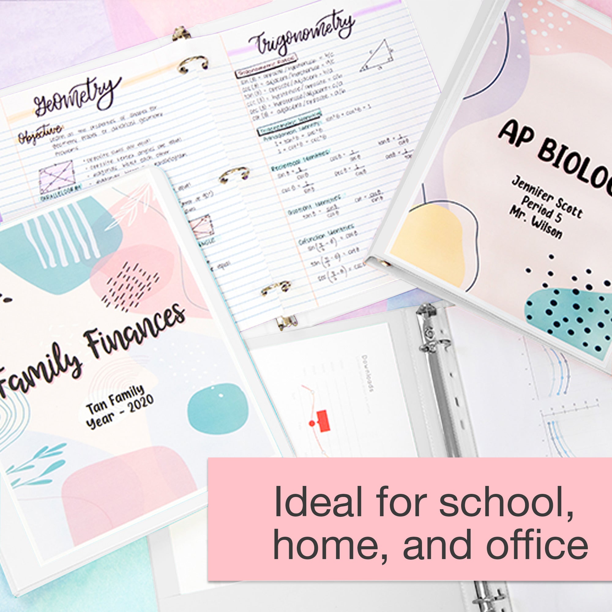 1.5 Inch Binder, White View Binder, 3 Ring, Holds 250 Sheets