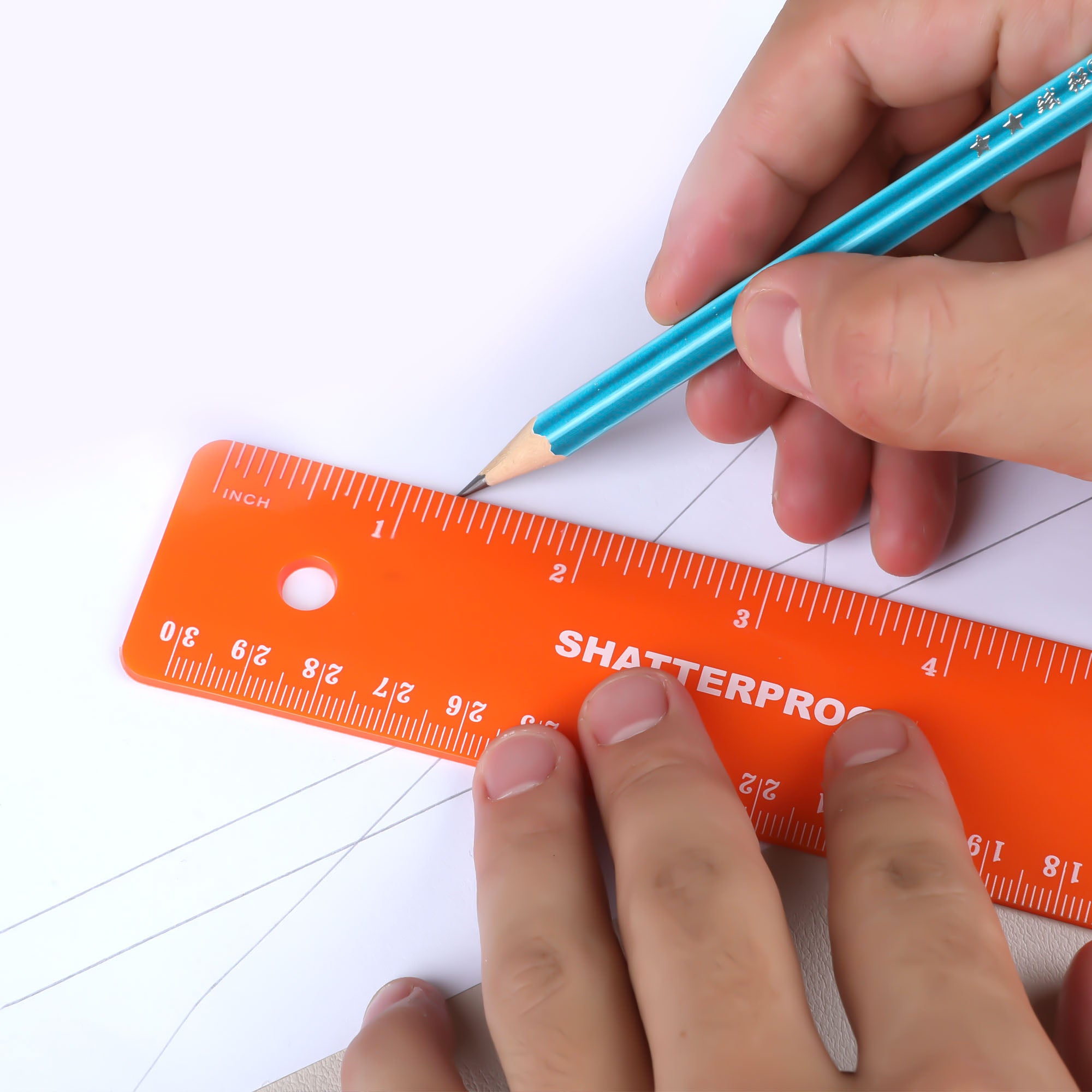 Plastic Ruler, 12 in (30 cm), for School Office Measuring