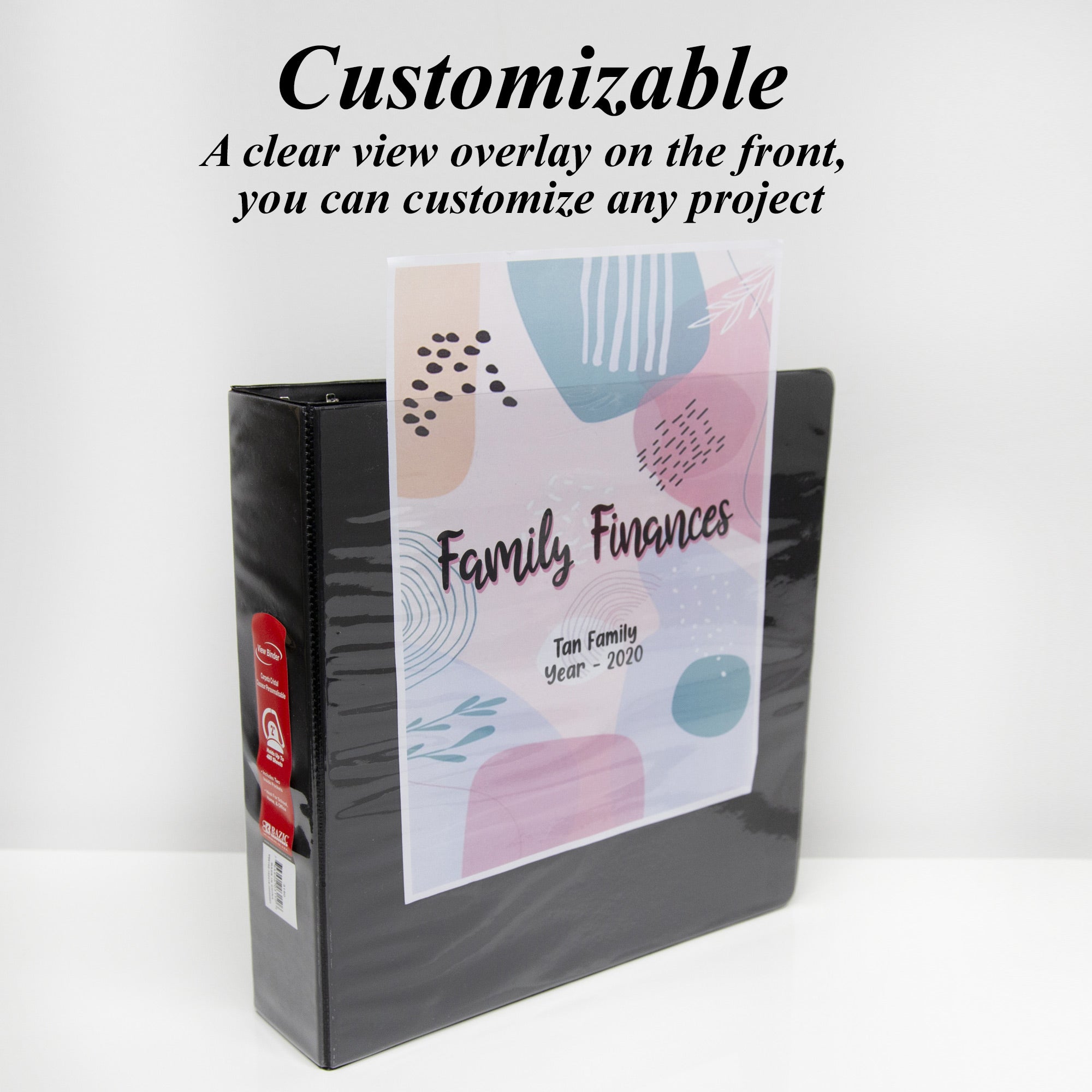 2 in Black Slant-D Ring View Binder, Durable Poly Cover