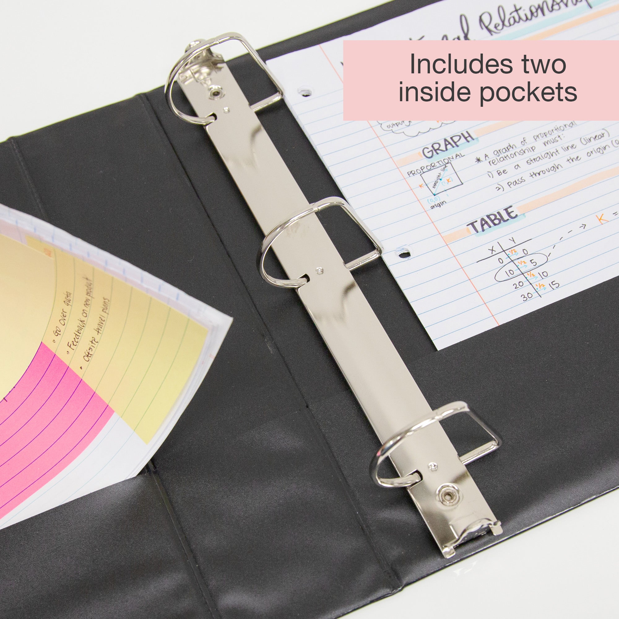 2 in Black Slant-D Ring View Binder, Durable Poly Cover