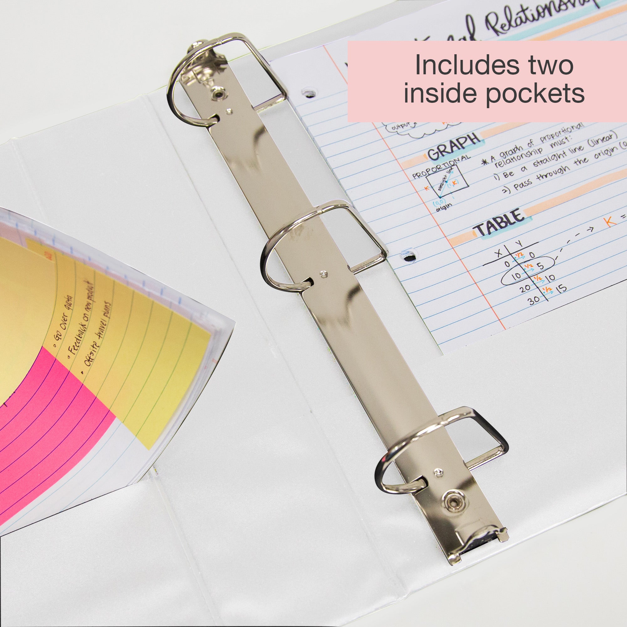 2 in White Slant-D Ring View Binder, Durable Poly Cover