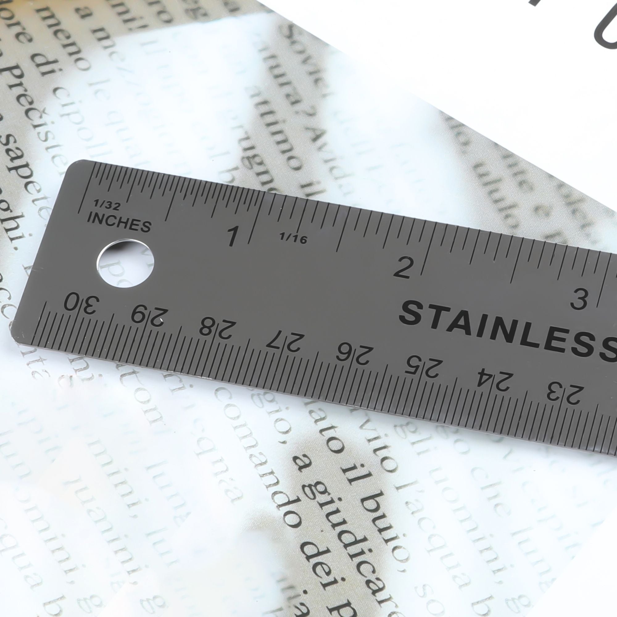 12 in Stainless Steel Ruler, Non-Skid Back