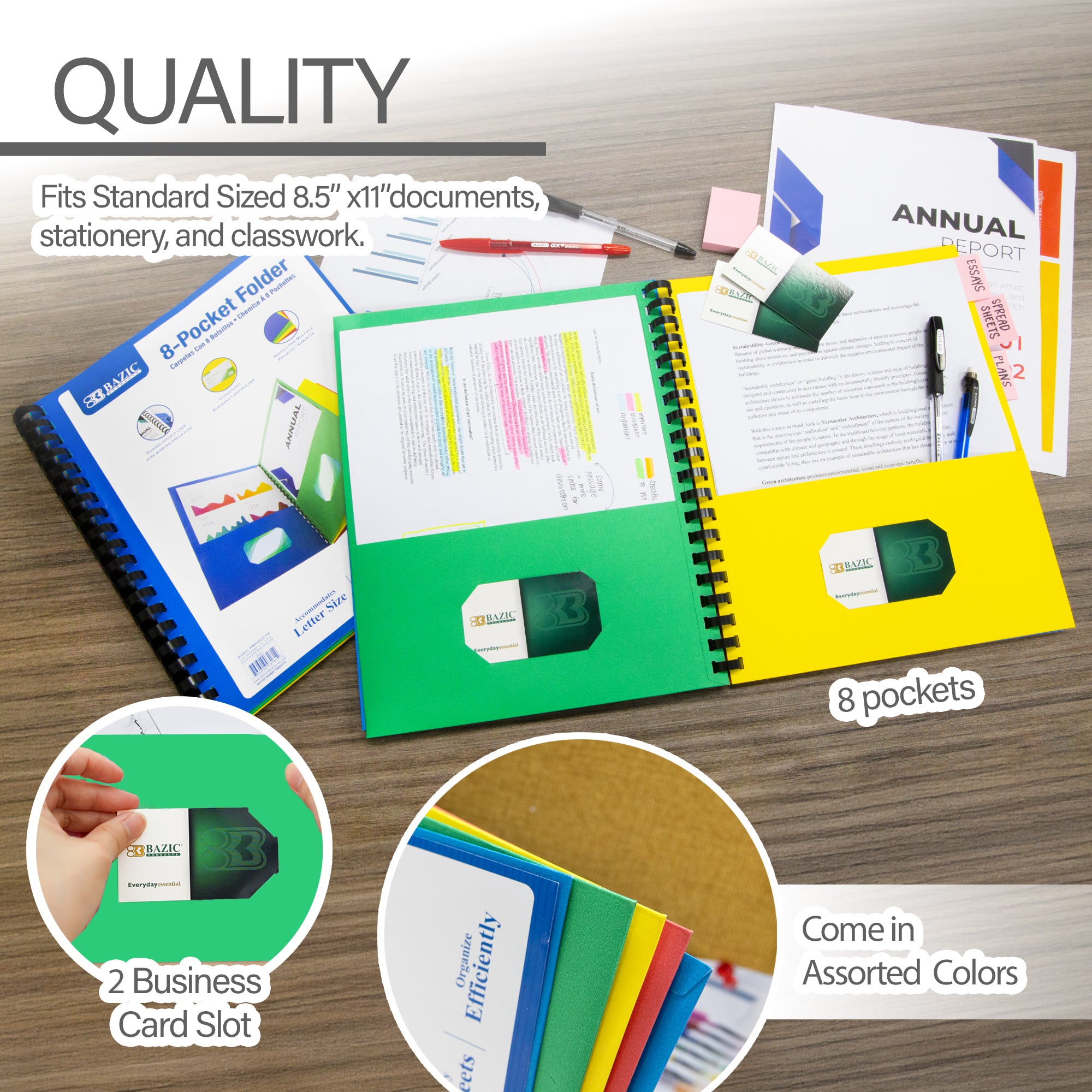 Presentation Folder, 8 Pocket, Letter Size, 200 Sheets