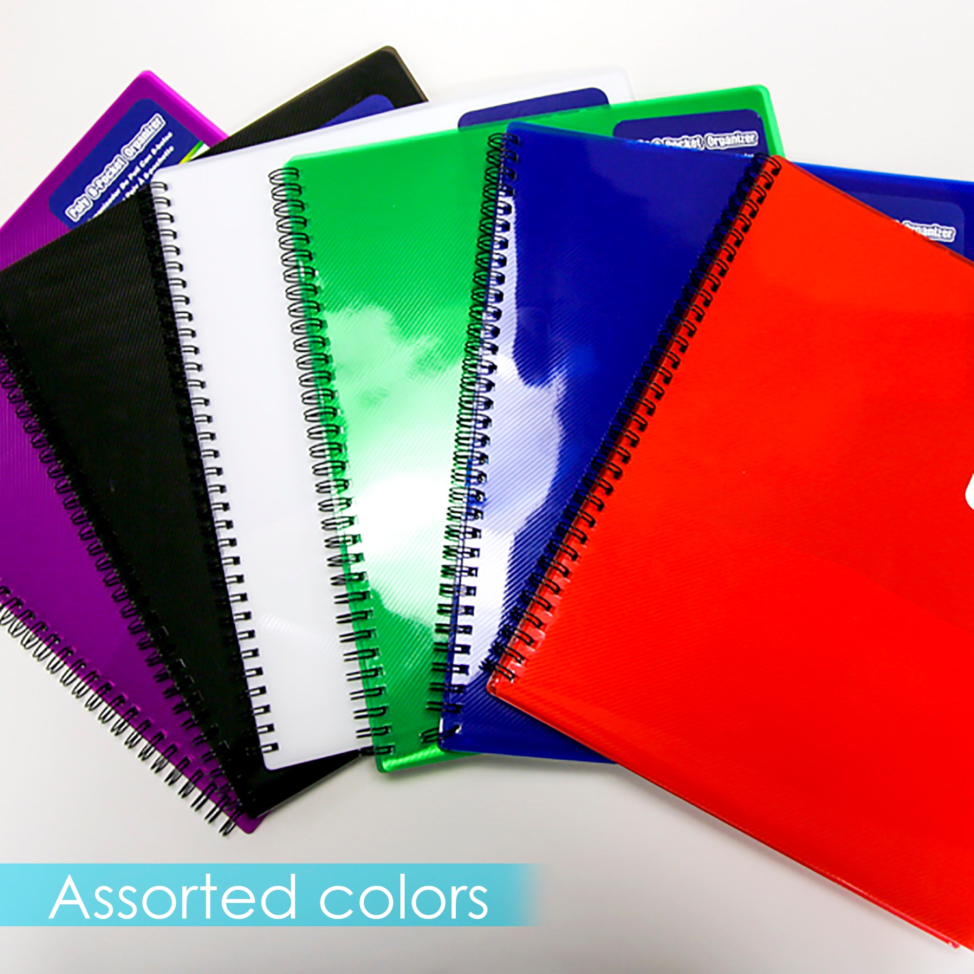 Assorted Color Poly 8-Pocket Folder Organizer
