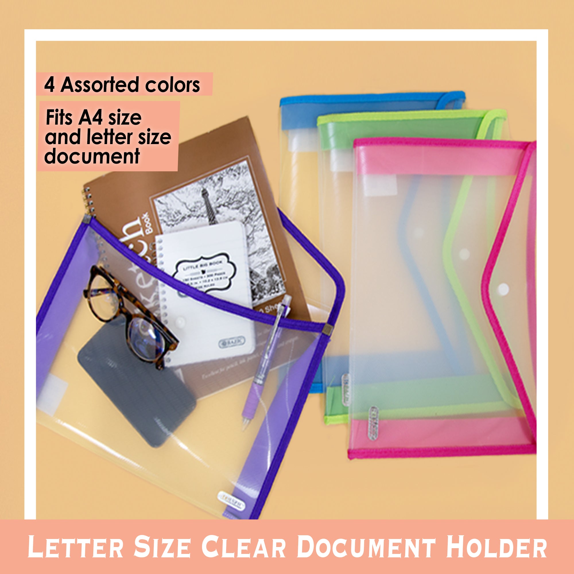Clear V-Flap Document Holder, A4/Letter Size