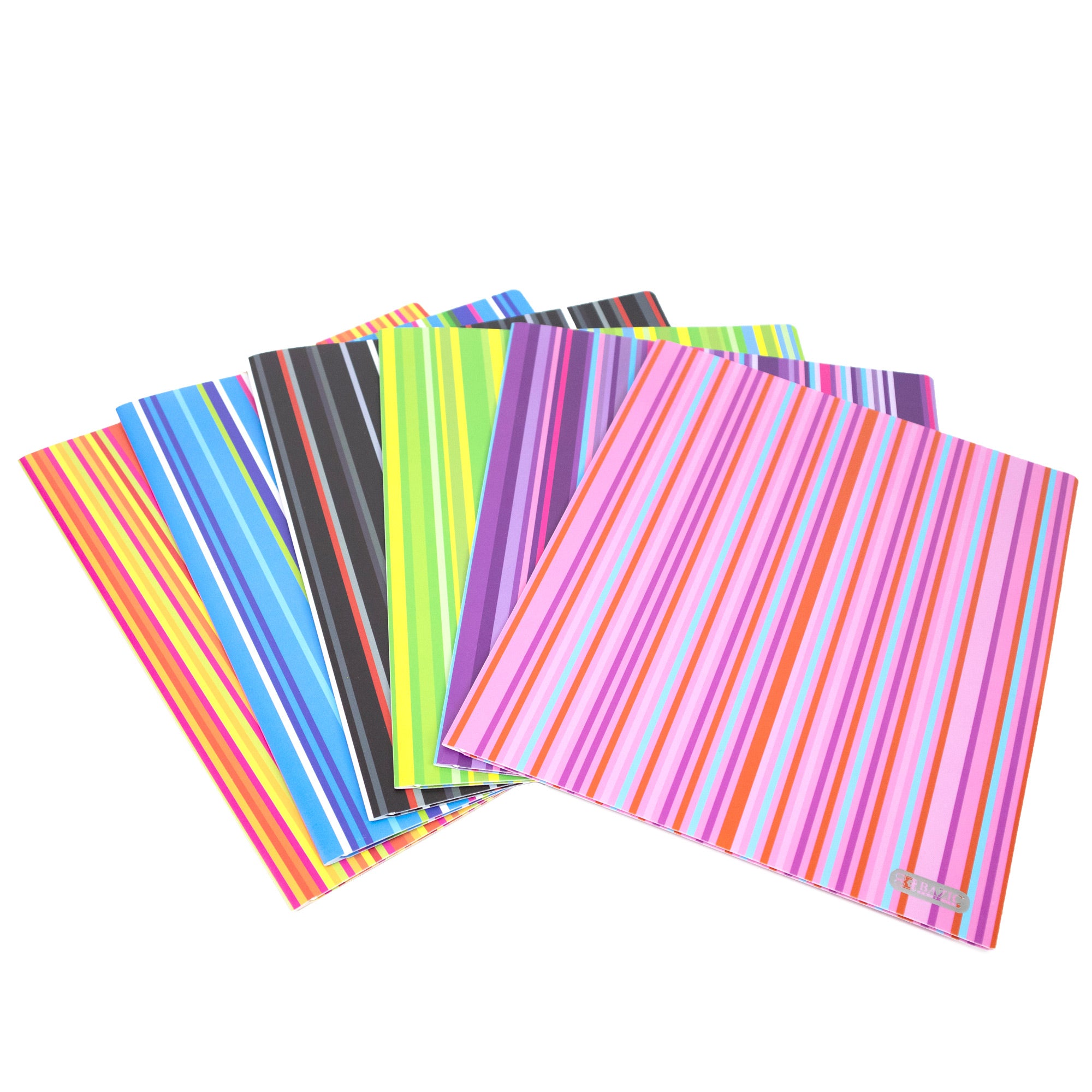 Stripes Poly 2-Pocket Folder, for School Office Documents