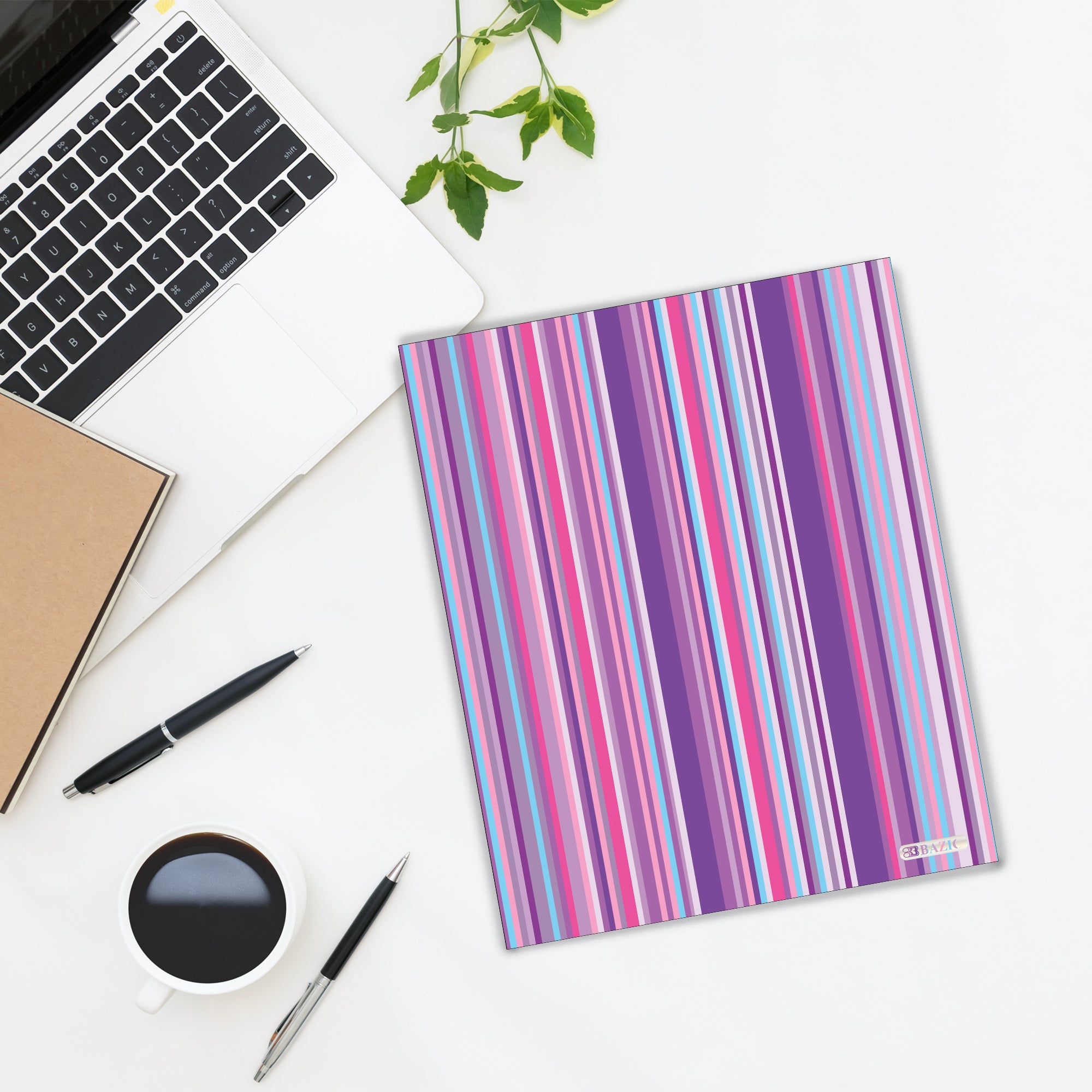 Stripes Poly 2-Pocket Folder, for School Office Documents
