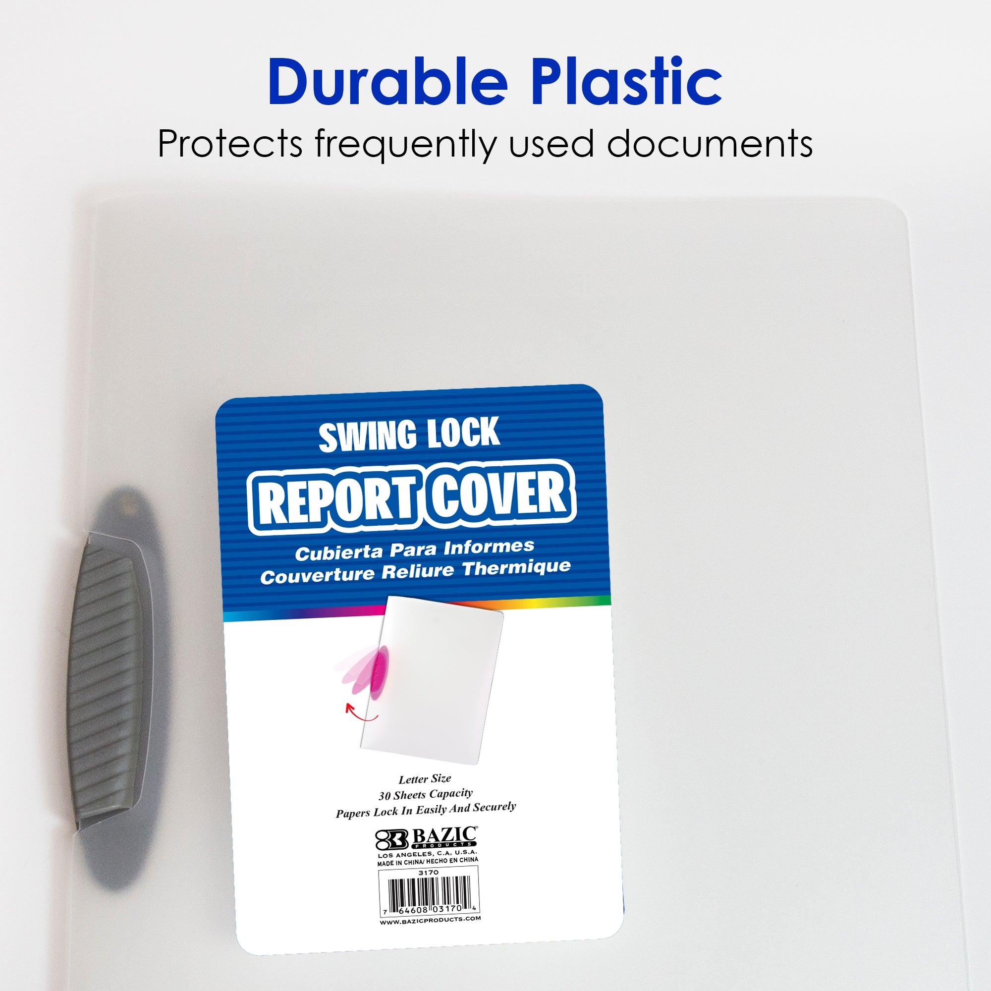 Translucent Swing-Lock Report Cover, Letter Size