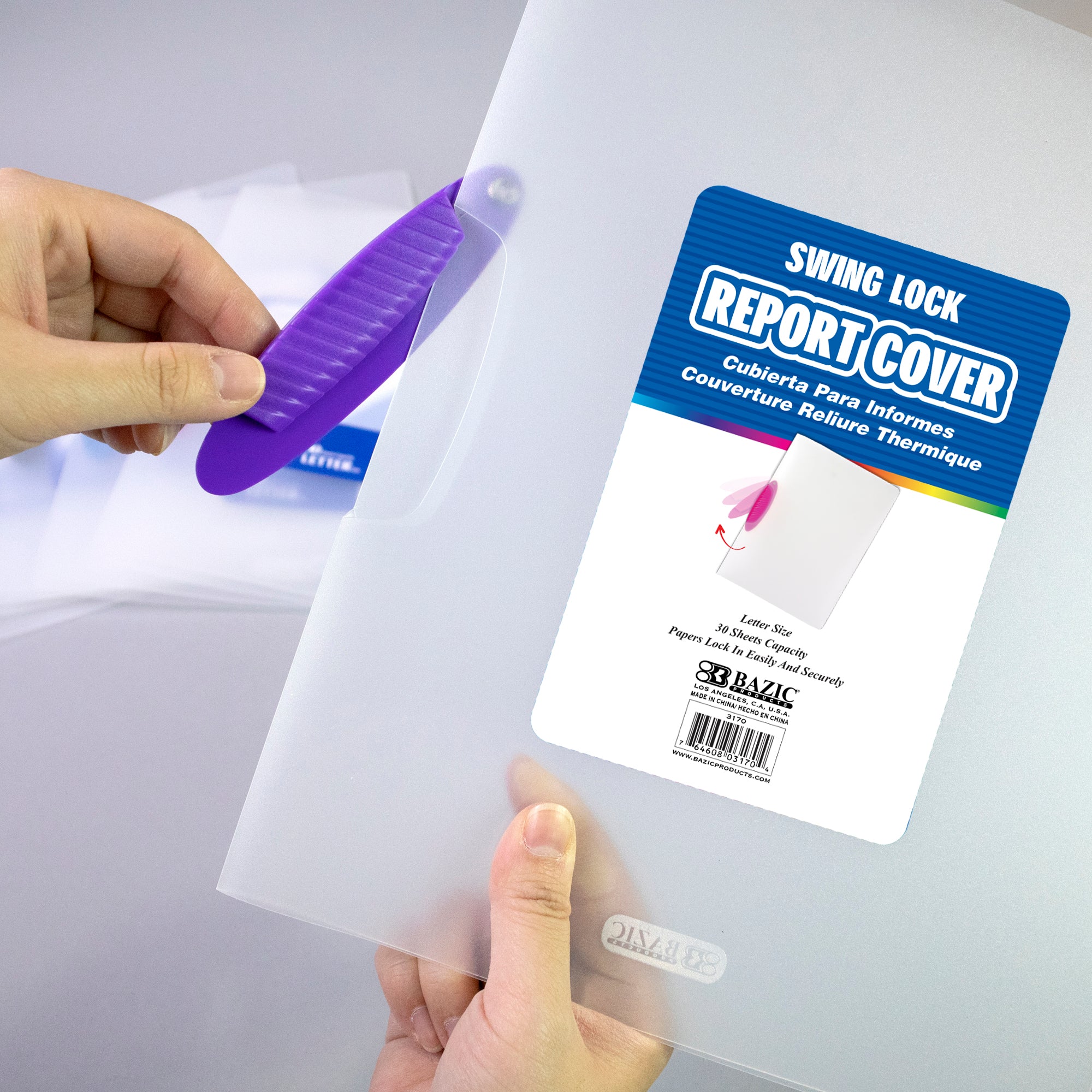 Translucent Swing-Lock Report Cover, Letter Size