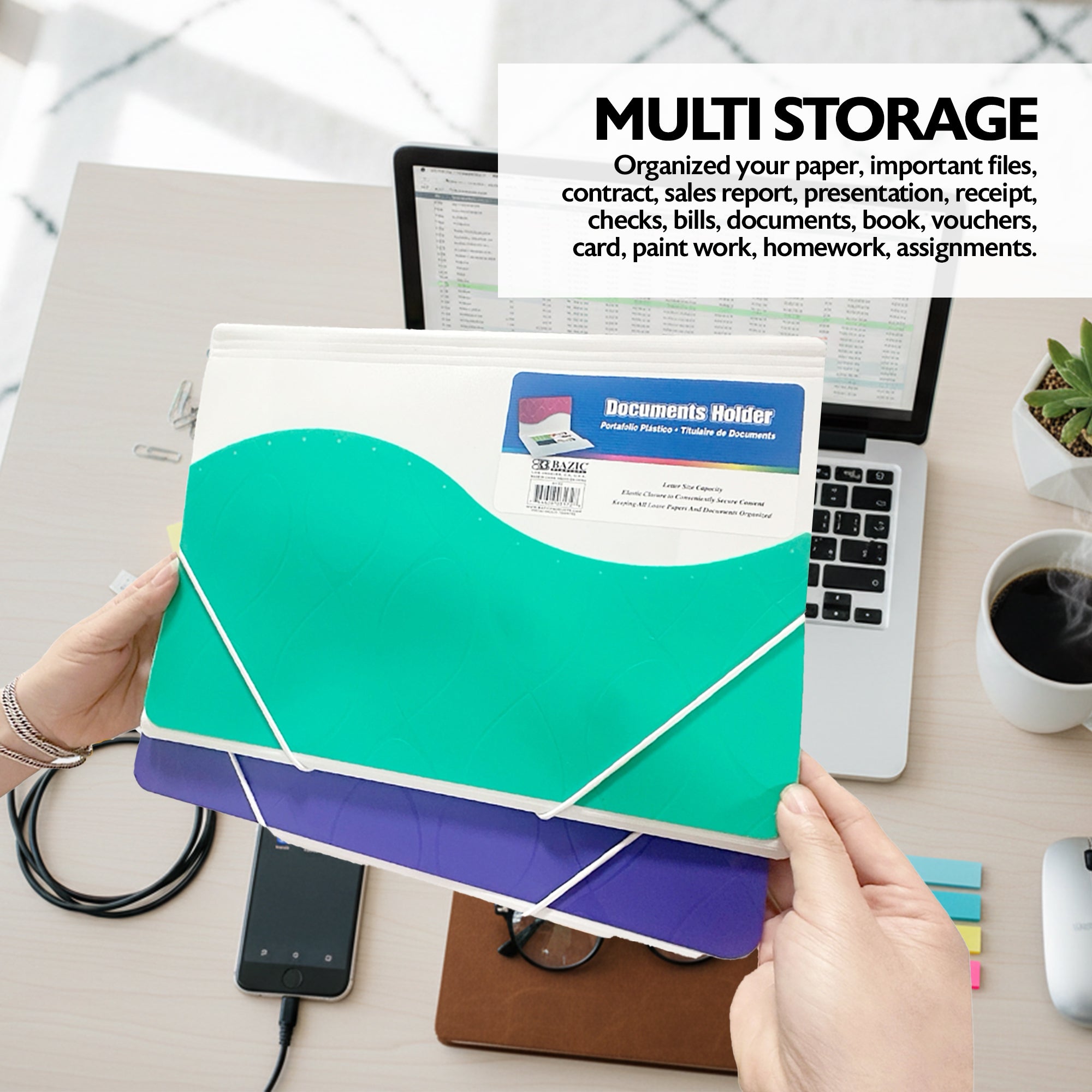 Letter Size Document Holder w/ Elastic Band