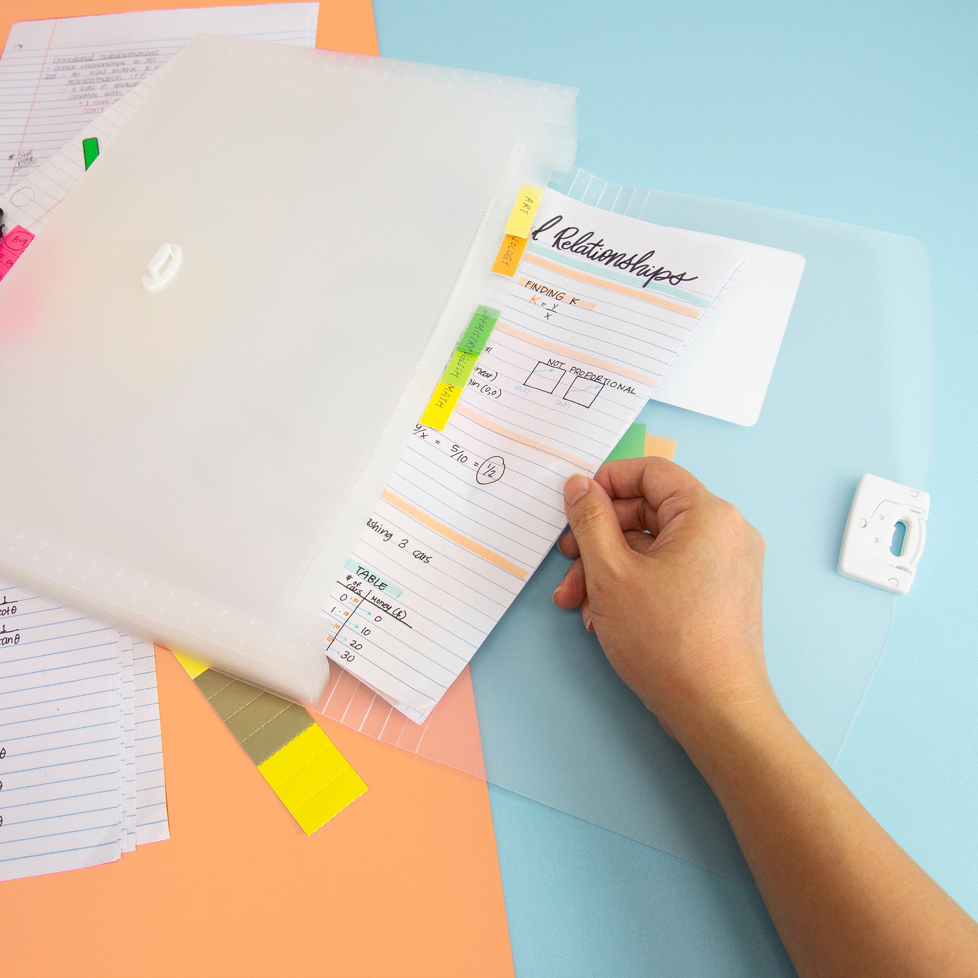 Translucent 13-Pocket Expanding File, Letter