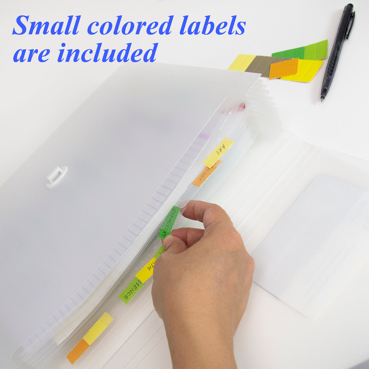 Translucent 13-Pocket Poly Expanding File, Letter Size