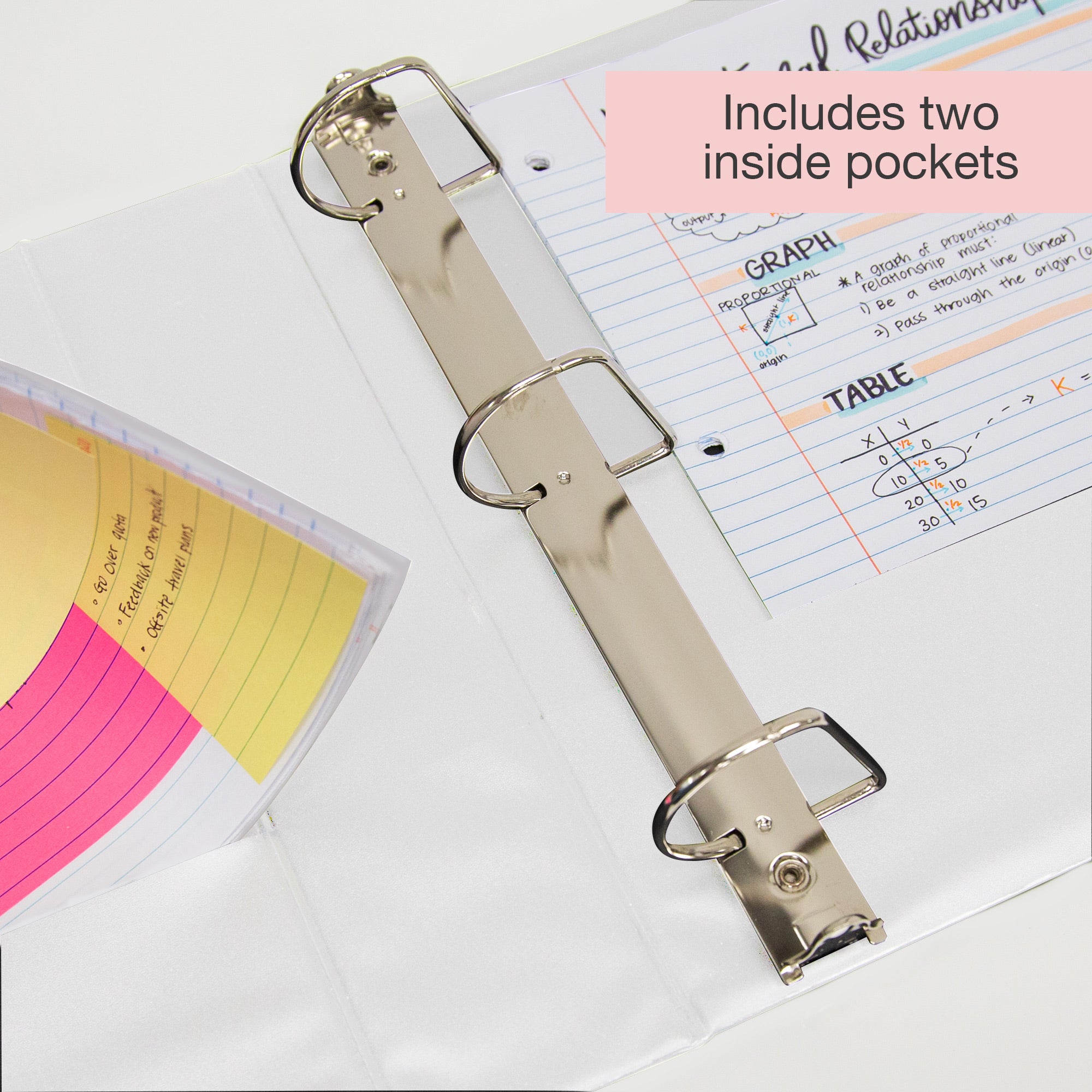3 in White Slant-D Ring View Binder, 2 Pockets