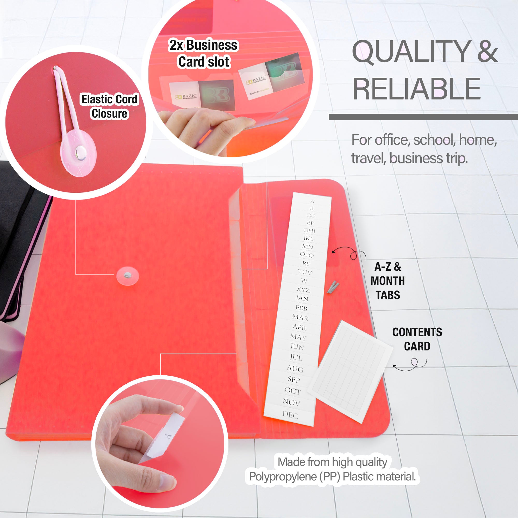 BAZIC 13-Pocket A4/Letter Size Poly Expanding File – BAZIC Store