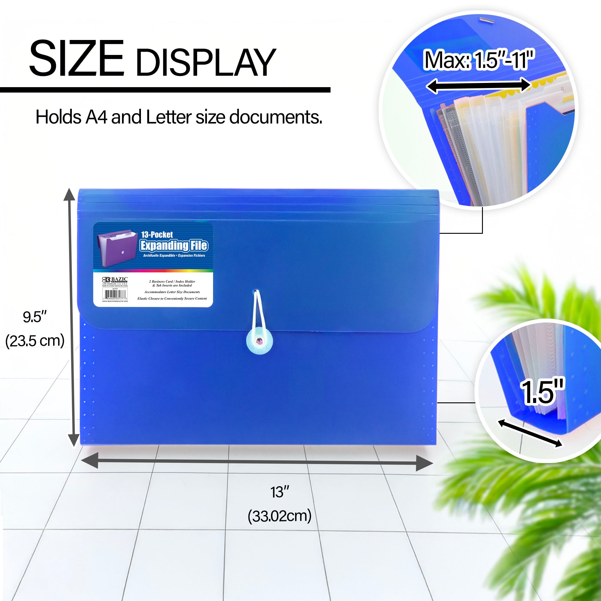 BAZIC 13-Pocket A4/Letter Size Poly Expanding File – BAZIC Store