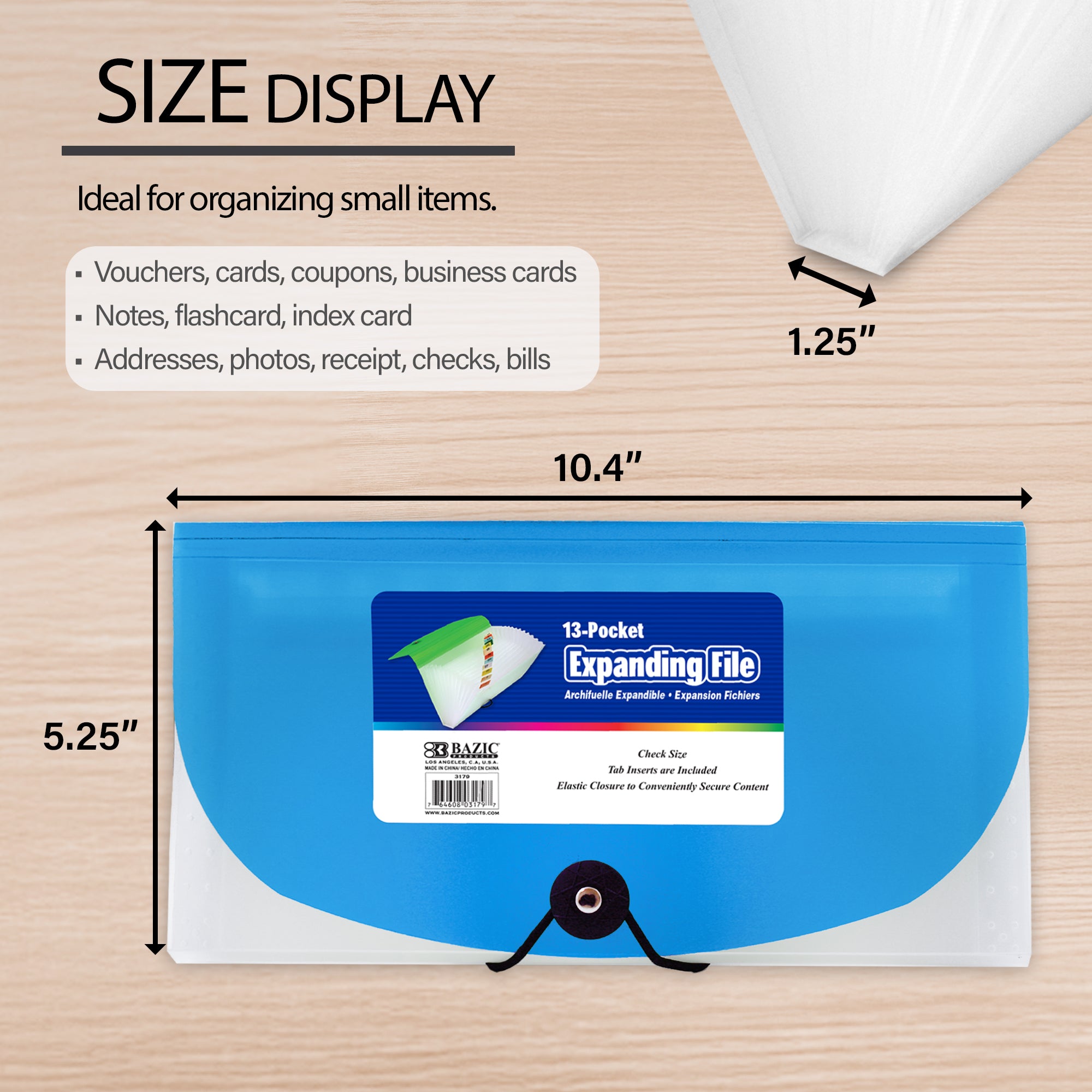 BAZIC 13-Pocket Check Size Poly Expanding File – BAZIC Store