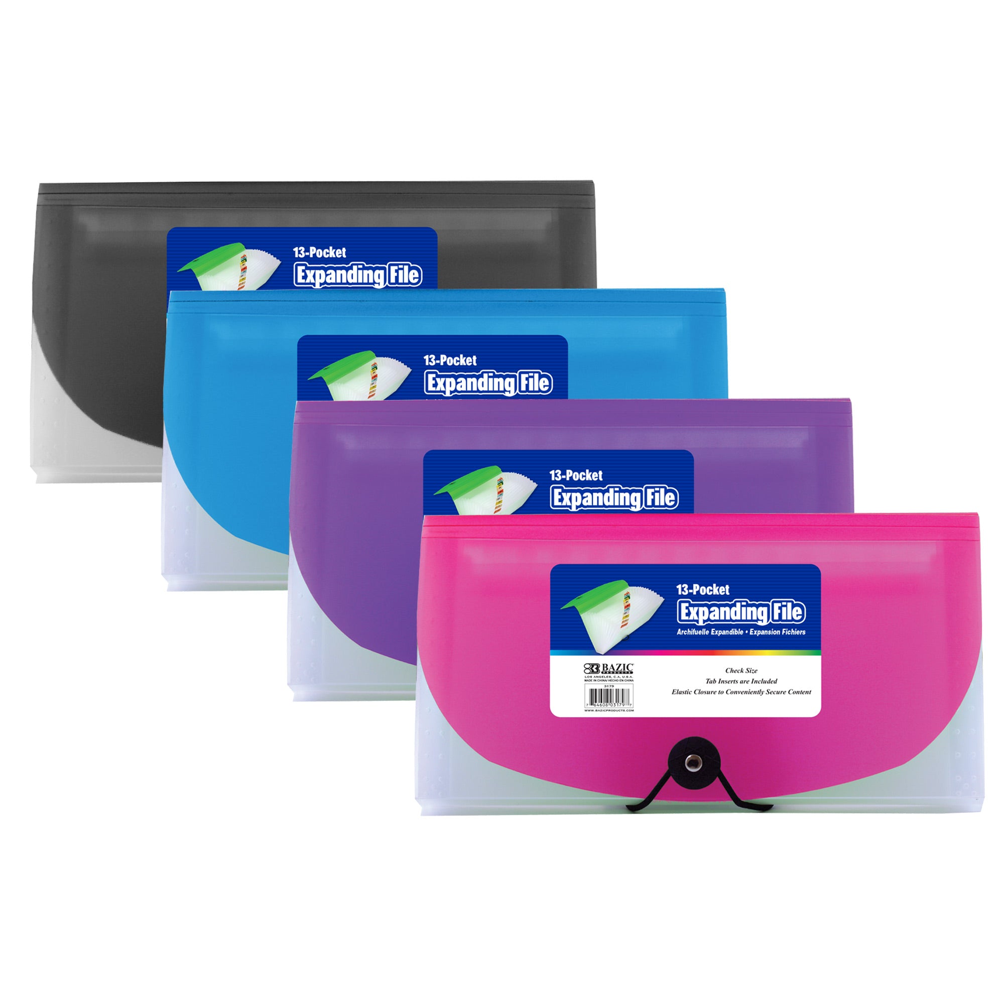 BAZIC 13-Pocket Check Size Poly Expanding File – BAZIC Store