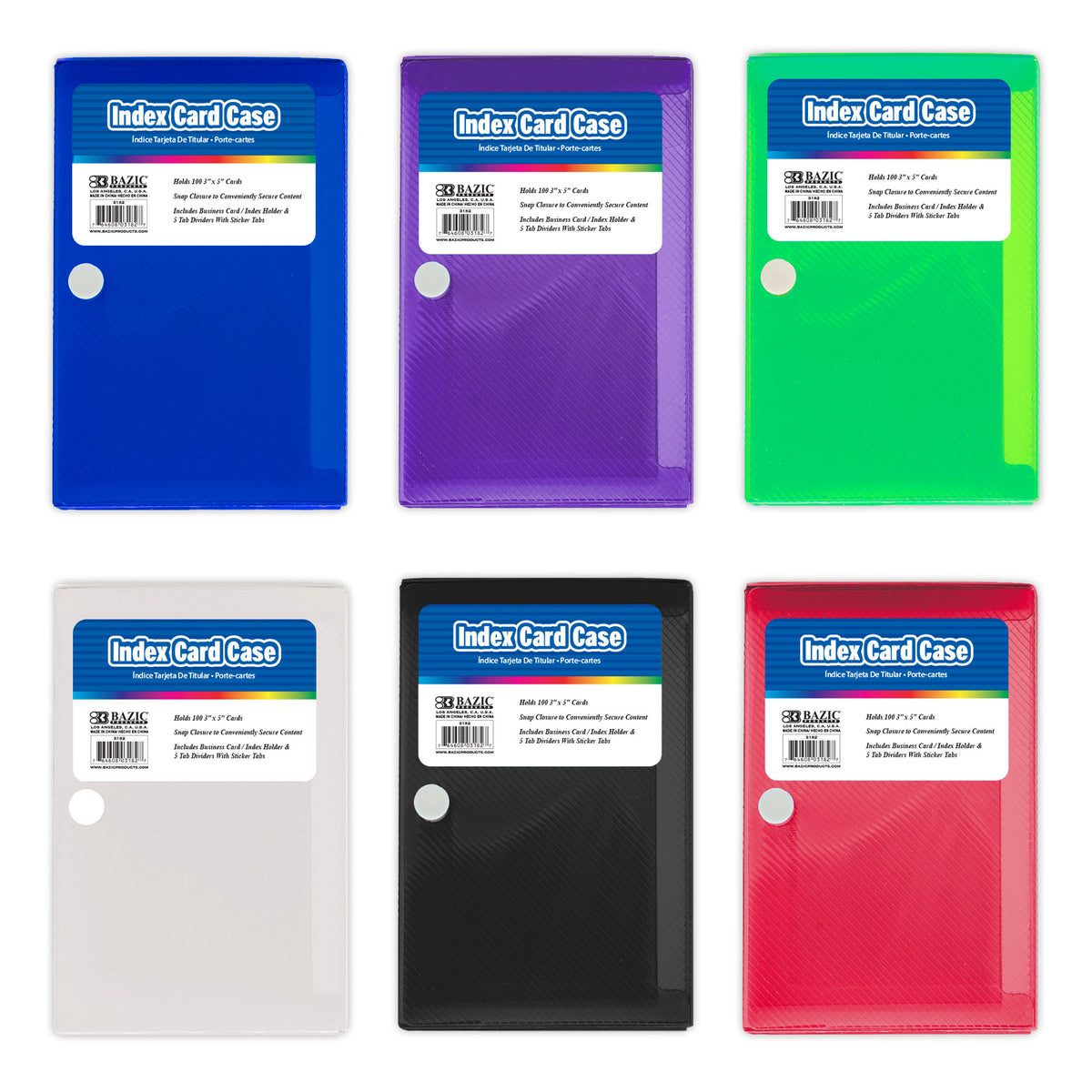 3" X 5" Index Card Case w/ 5-Tab Divider