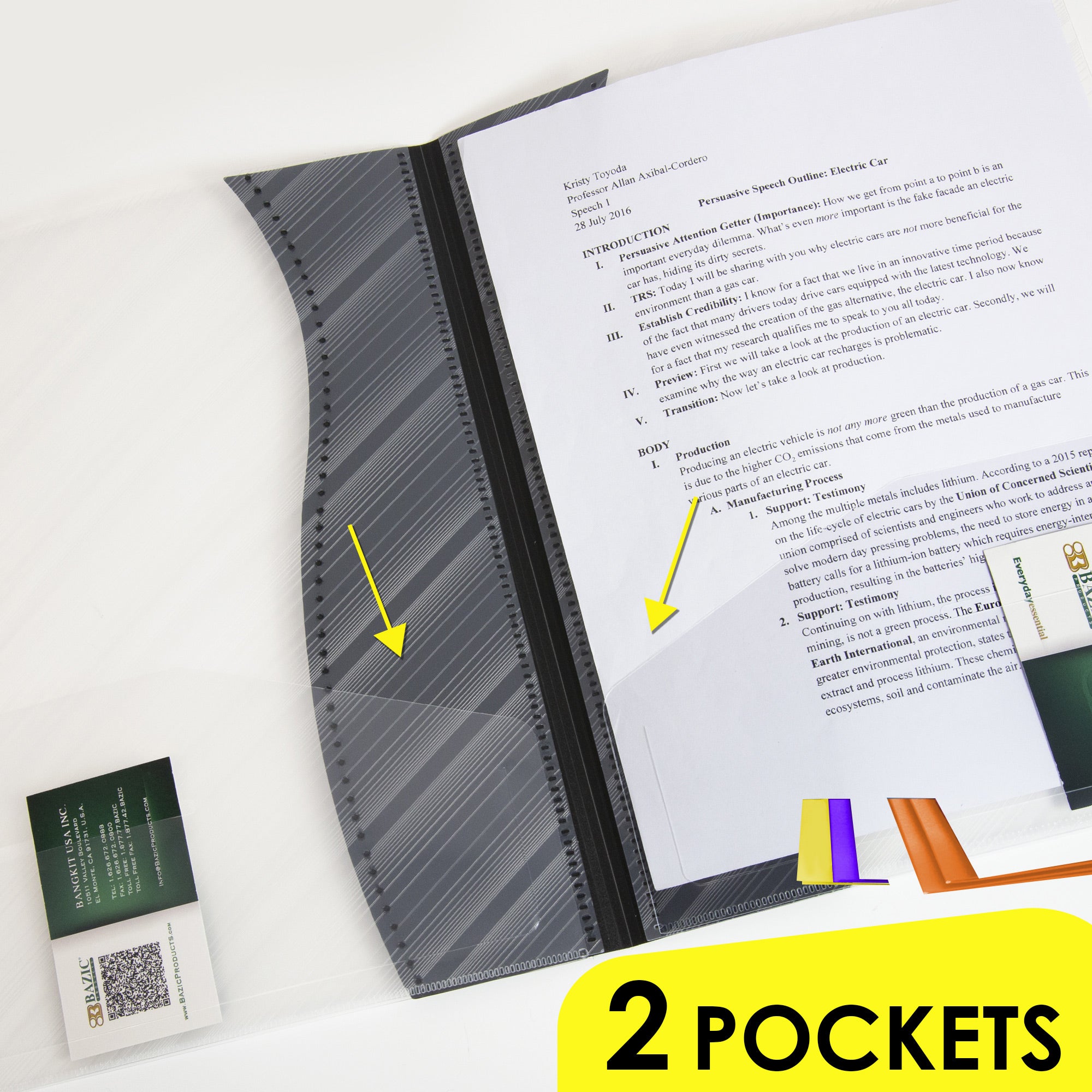 Two Tone Poly 2-Pocket Folder, for School Office Documents