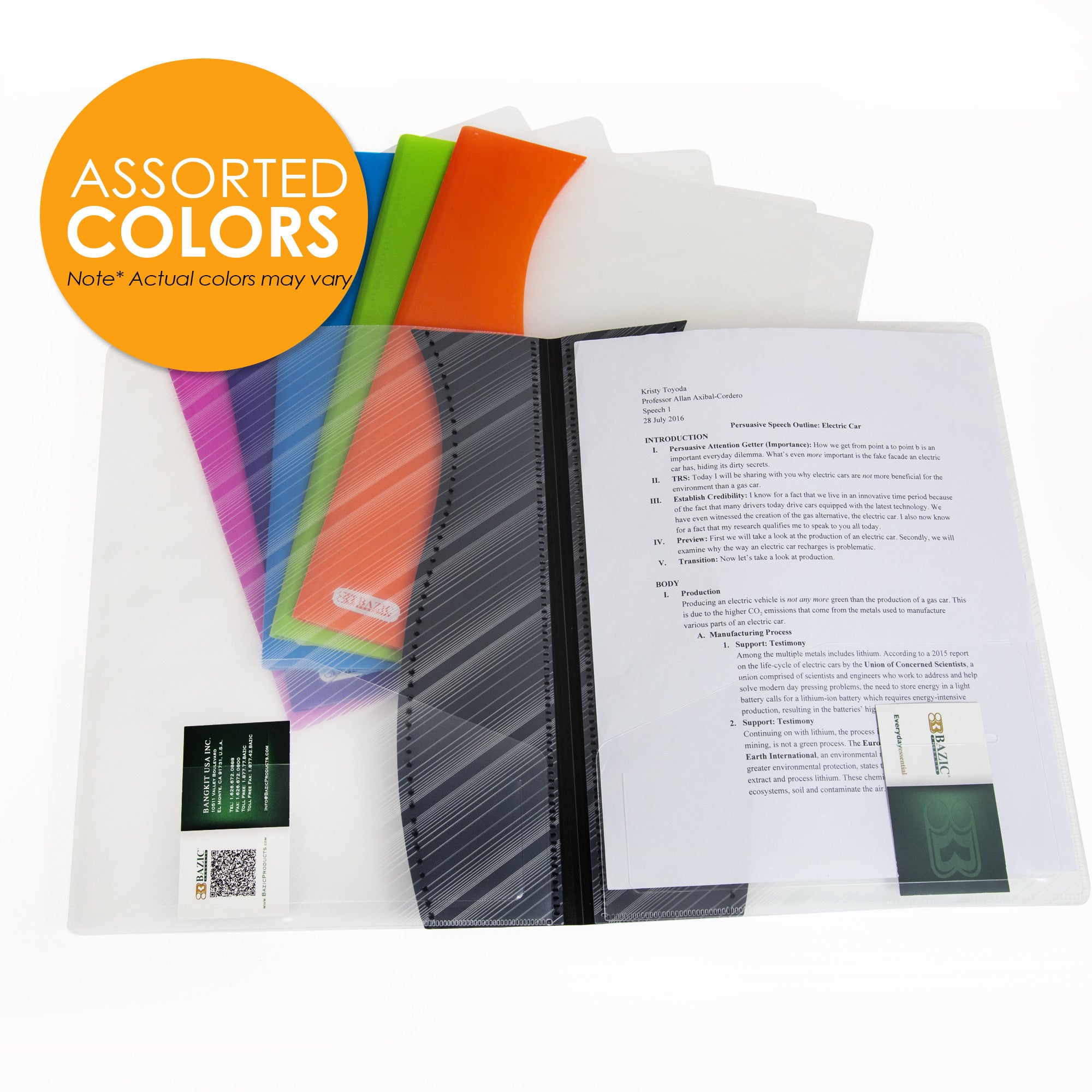 Two Tone Poly 2-Pocket Folder, for School Office Documents