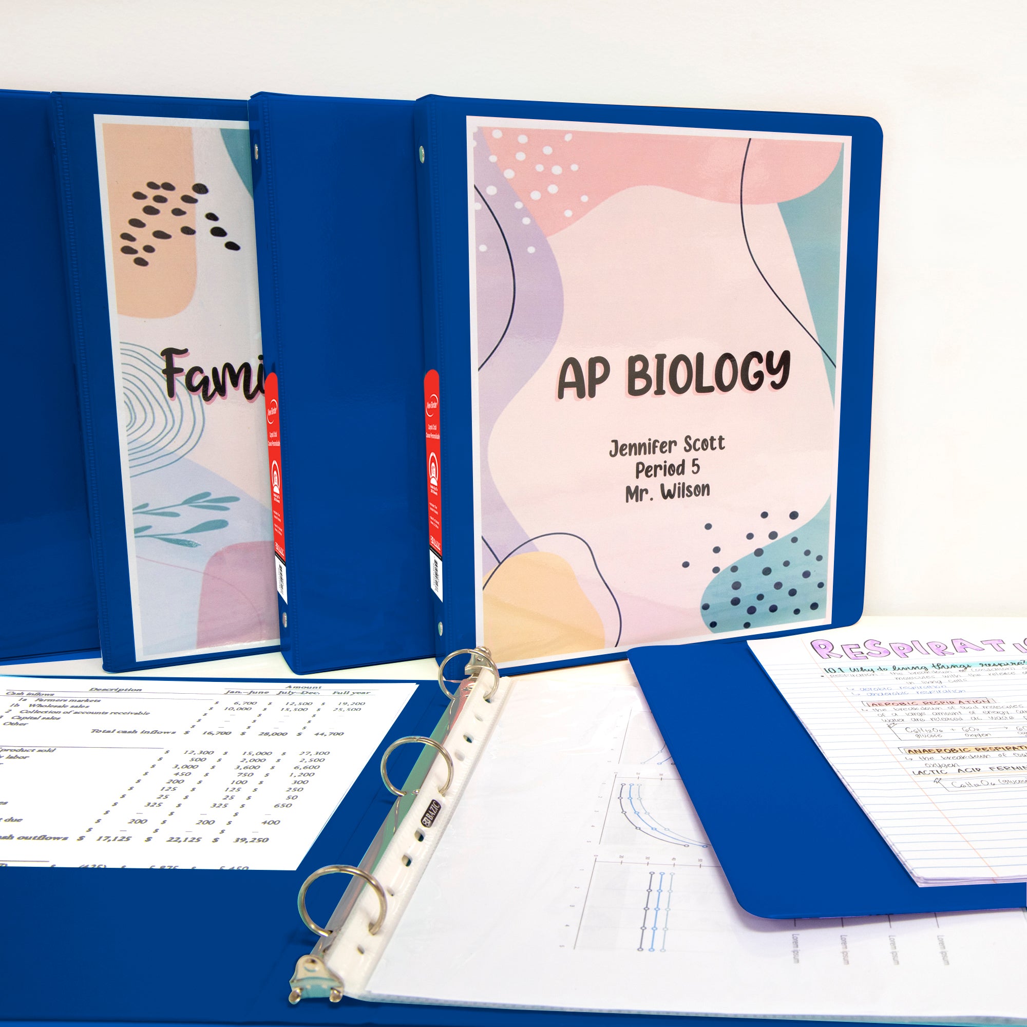 1.5&quot; Blue 3-Ring View Binder w/ 2-Pockets
